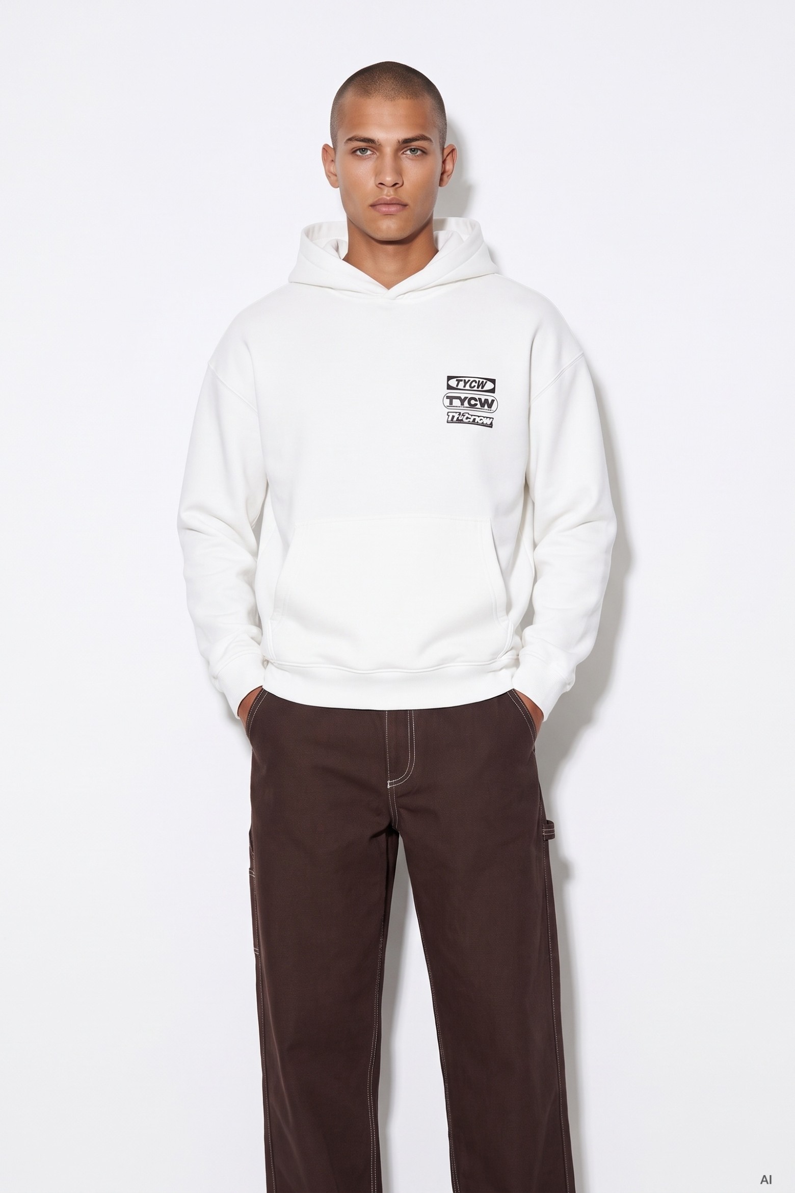 Sudadera blanca con capucha