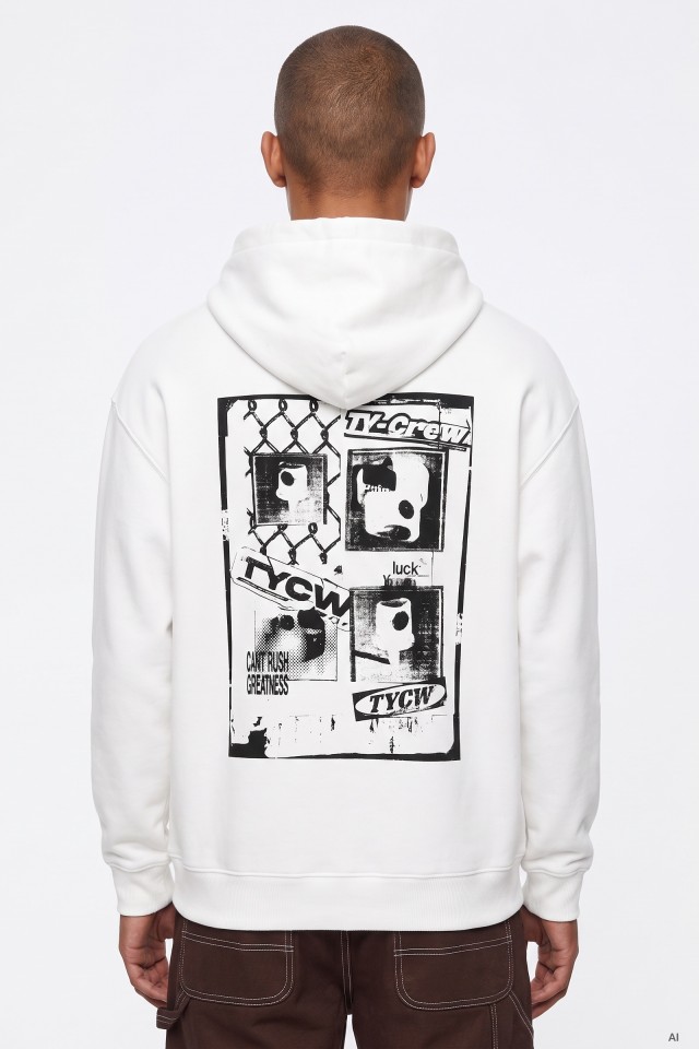 Sudadera blanca con capucha