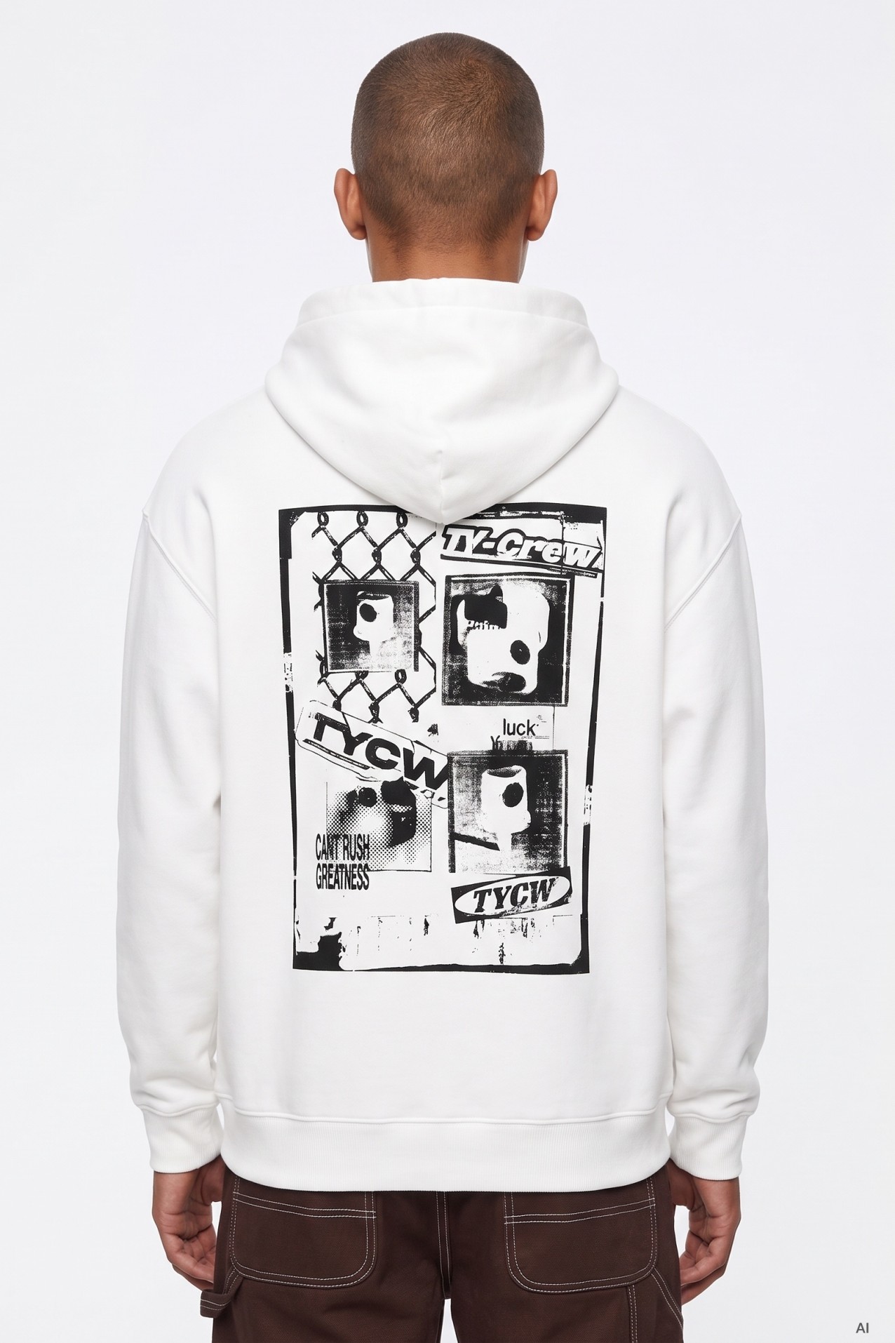 Sudadera blanca con capucha