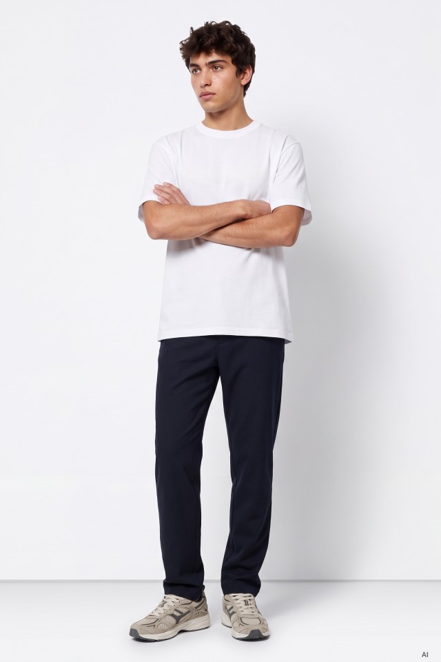 Relaxed Fit Blue Trousers