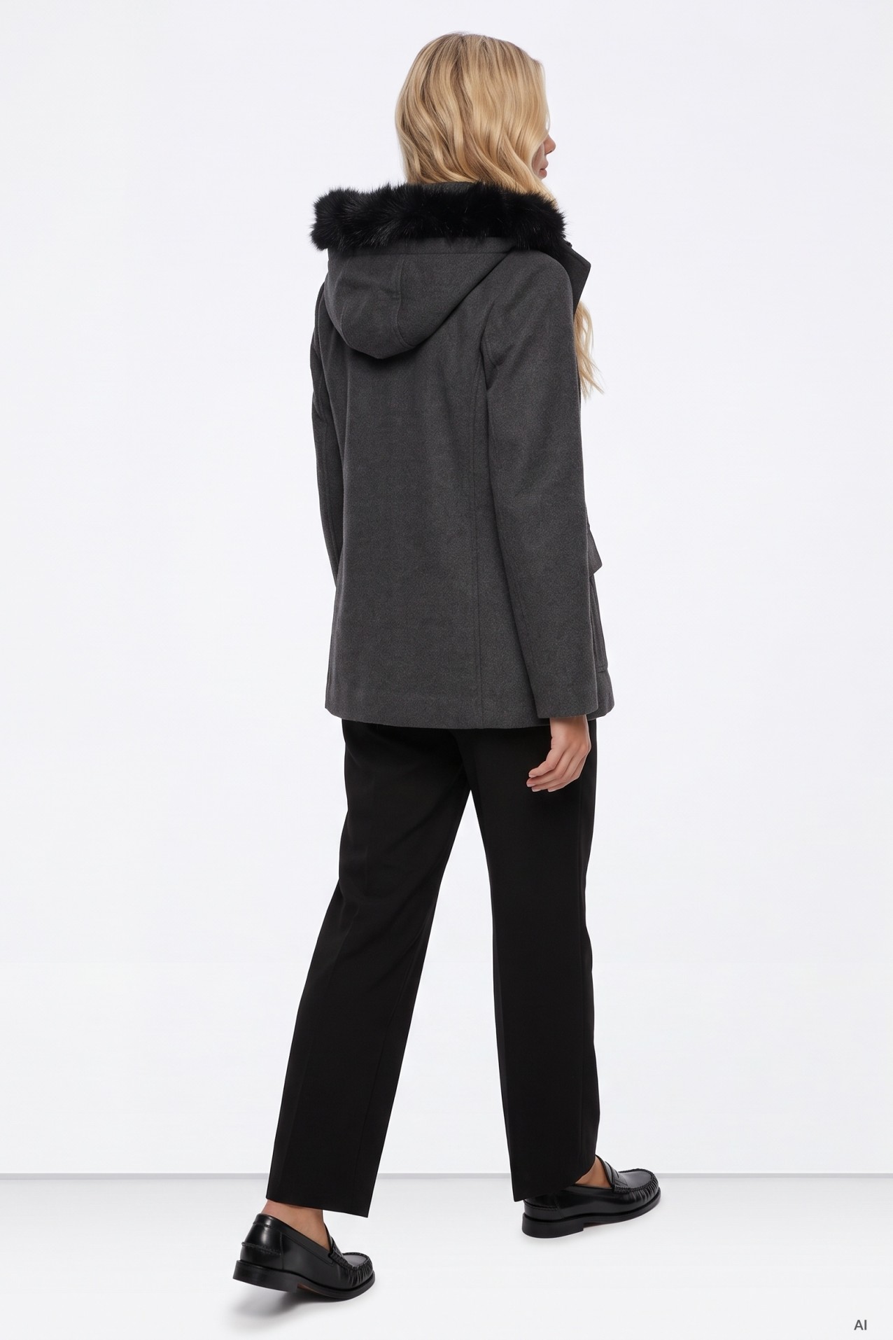 Grey Hooded Coat