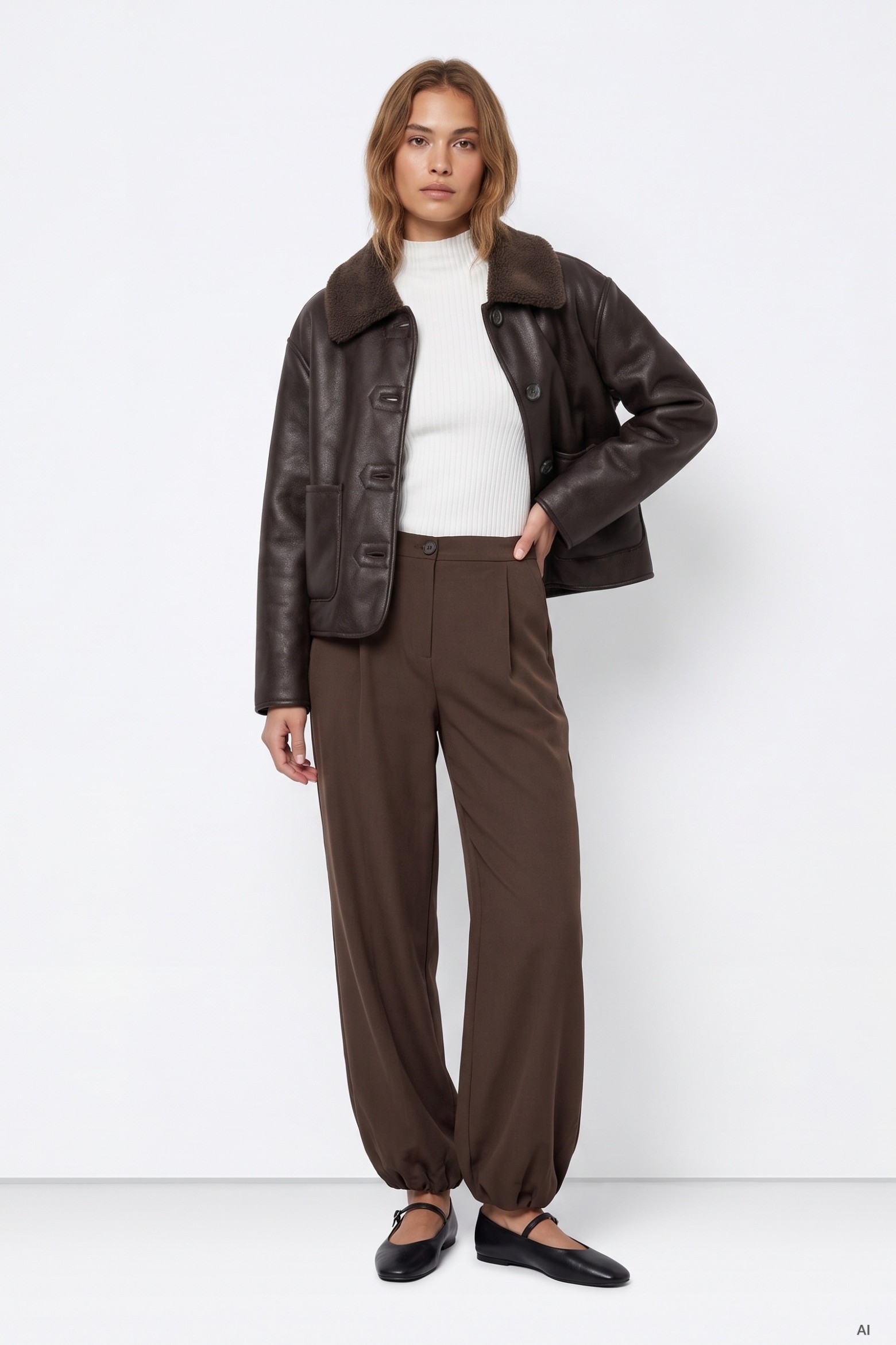 Brown Cropped Jacket