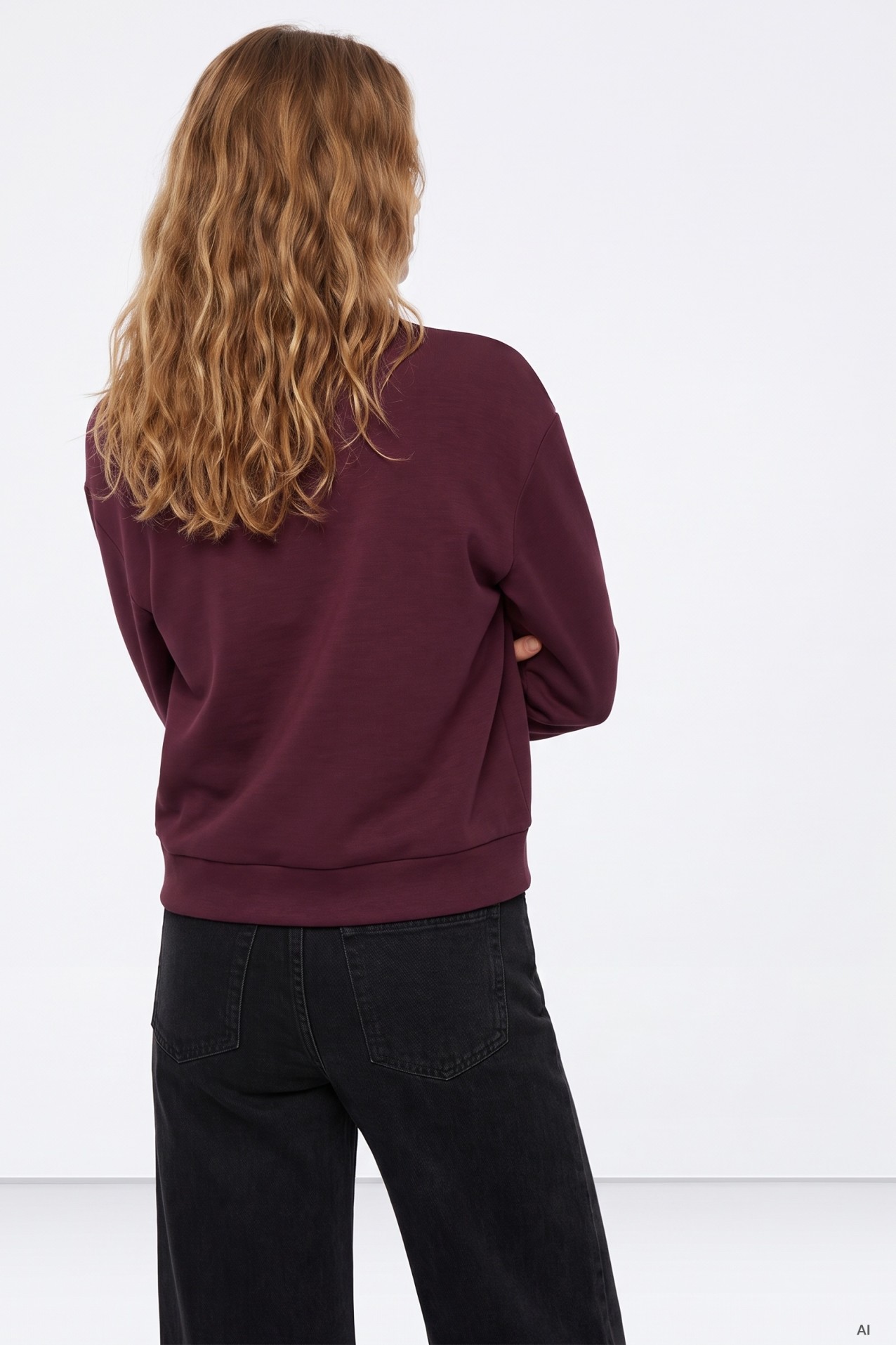 Half-Zip Burgundy Sweatshirt