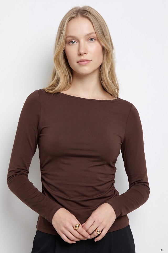 Brown Long Sleeve Tee