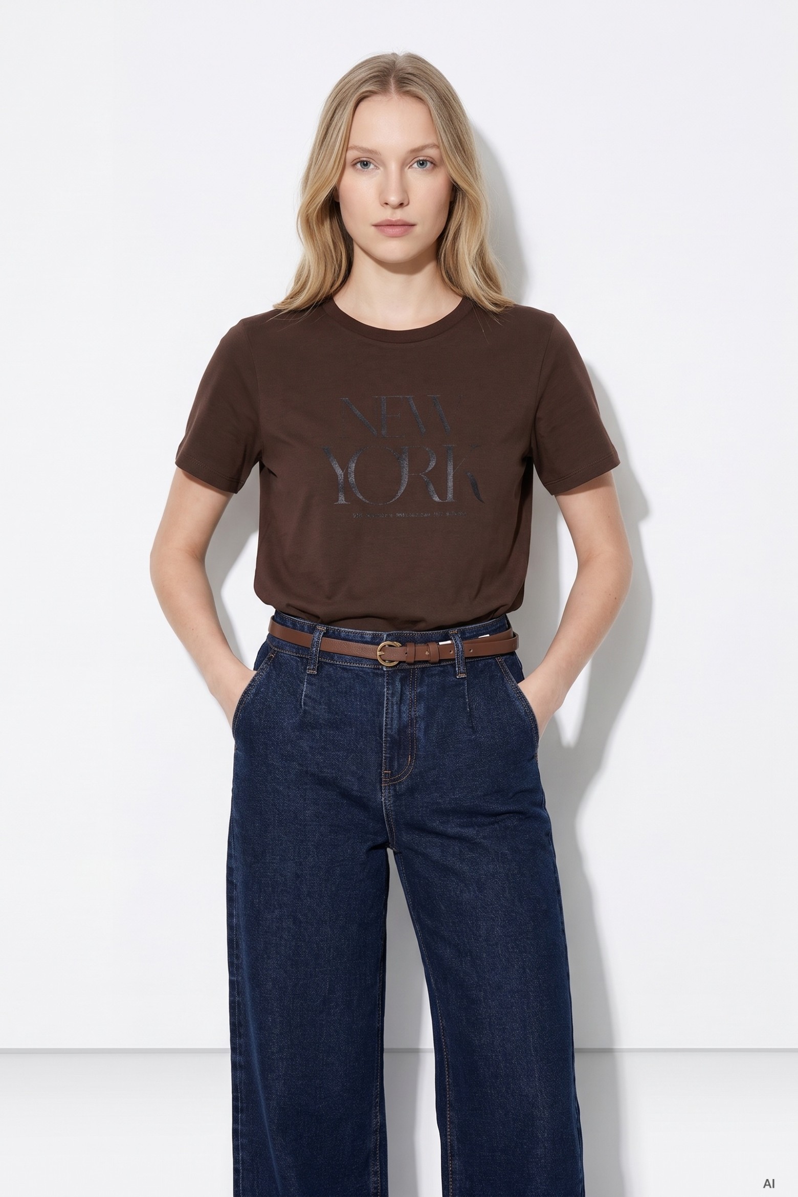 Camiseta marrón New York