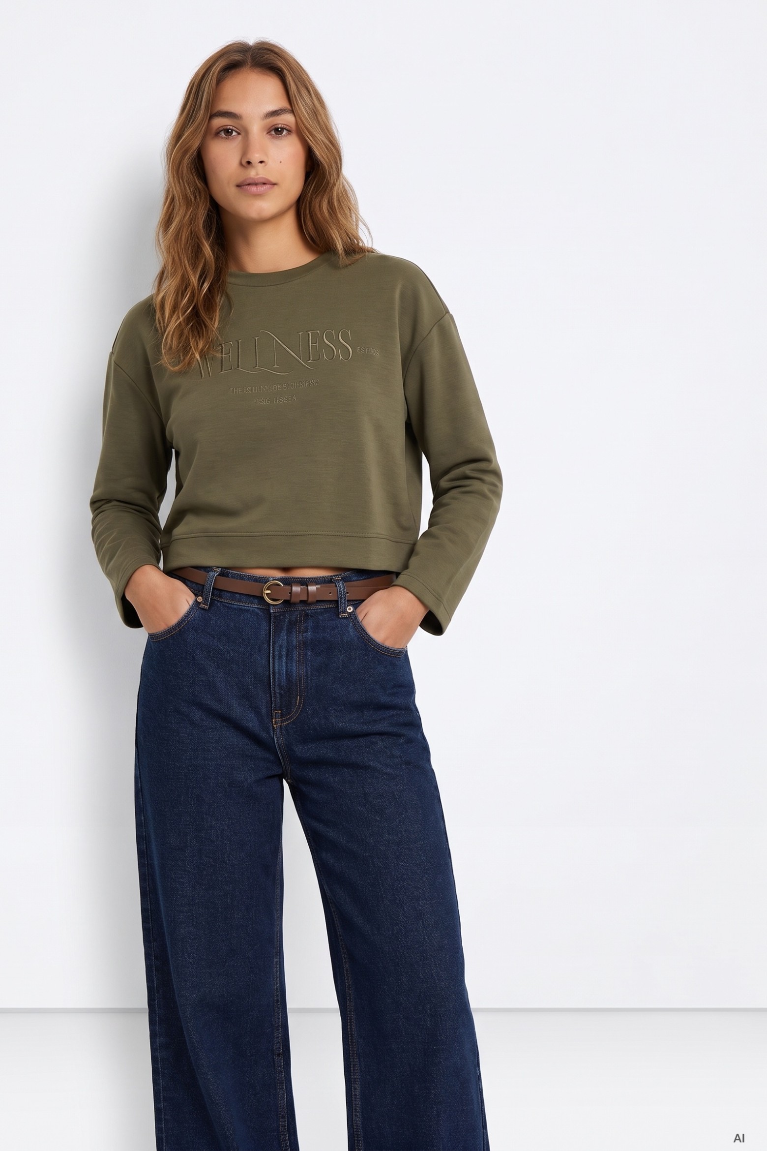 Sweatshirt cropped verde