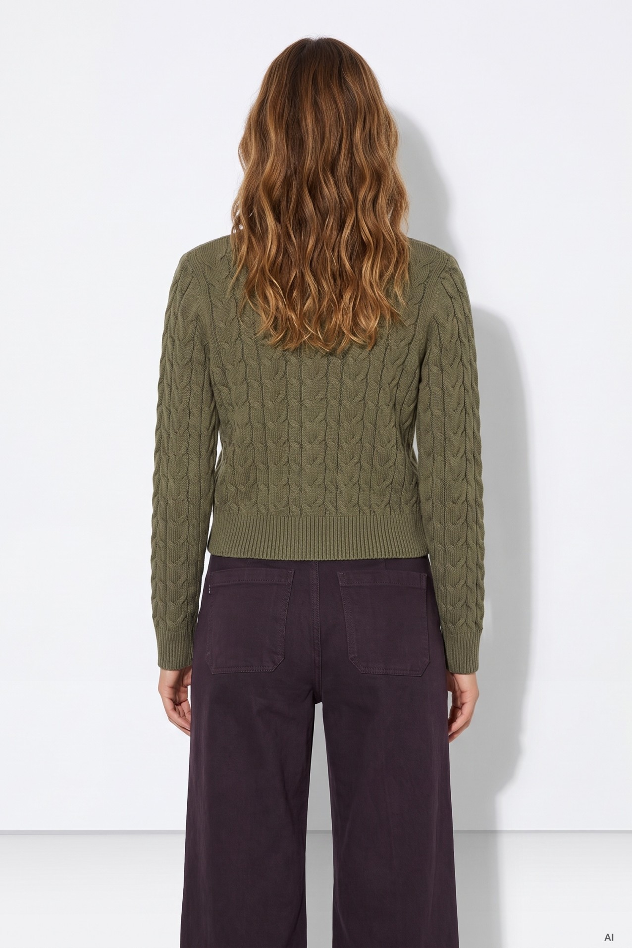 Cardigan verde tricotado curto