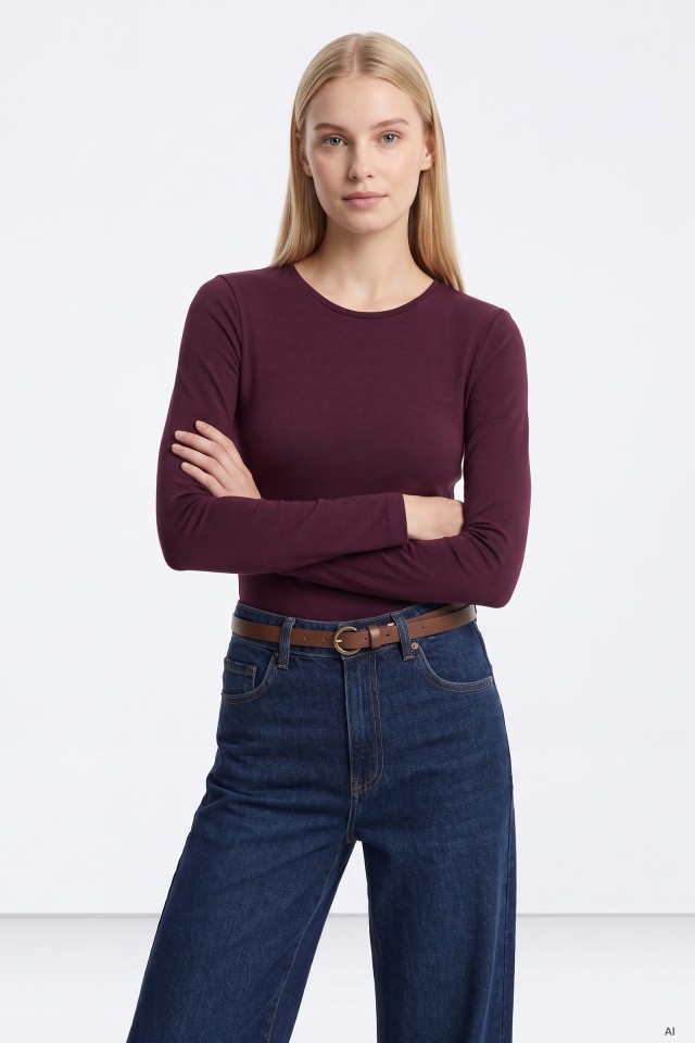 Burgundy Long-Sleeve T-Shirt Burgundy Long-Sleeve T-Shirt