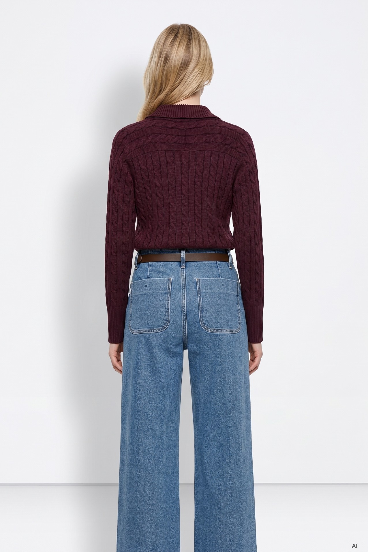 Camisola chunky cor vinho