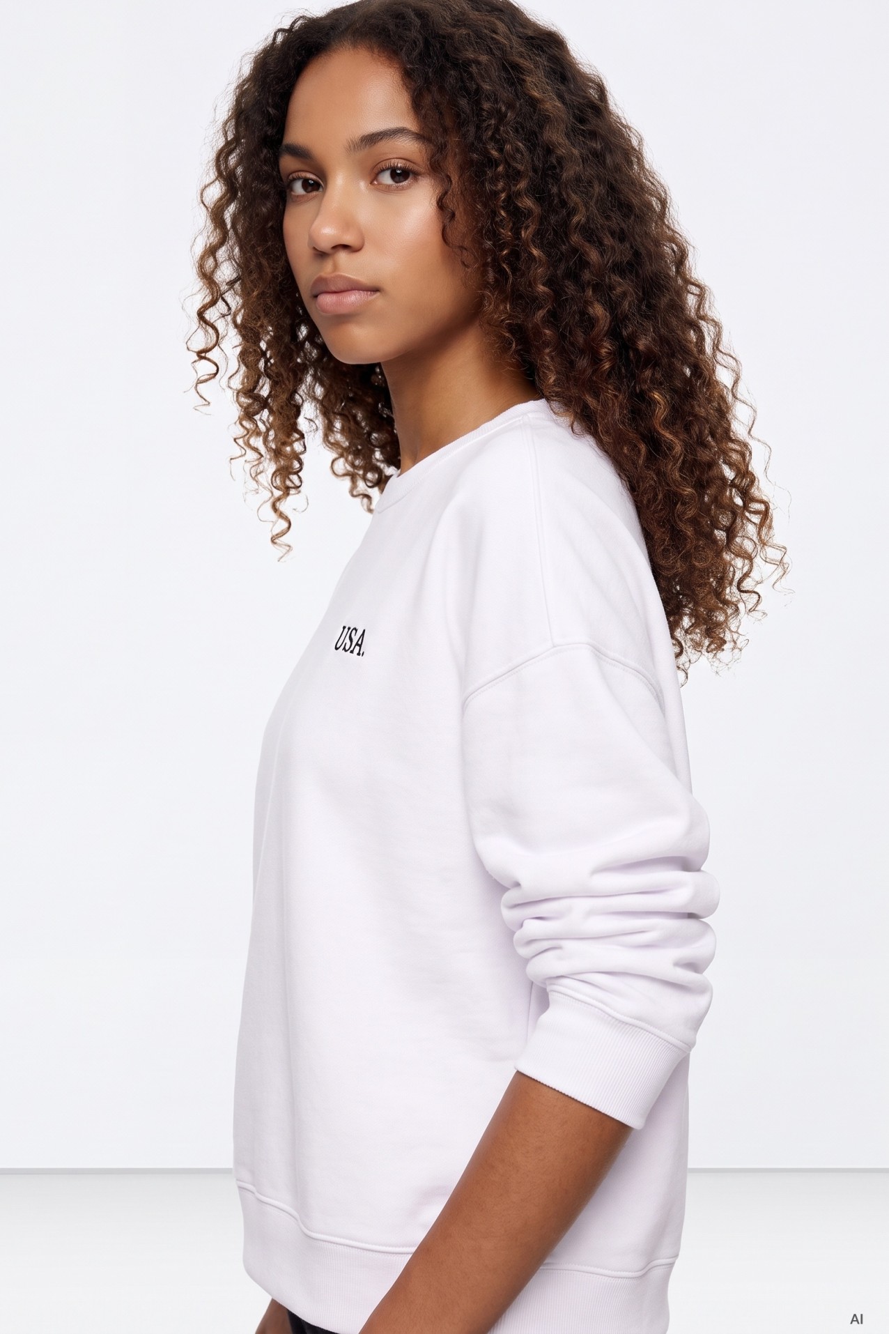 White Sweatshirt Minimal USA