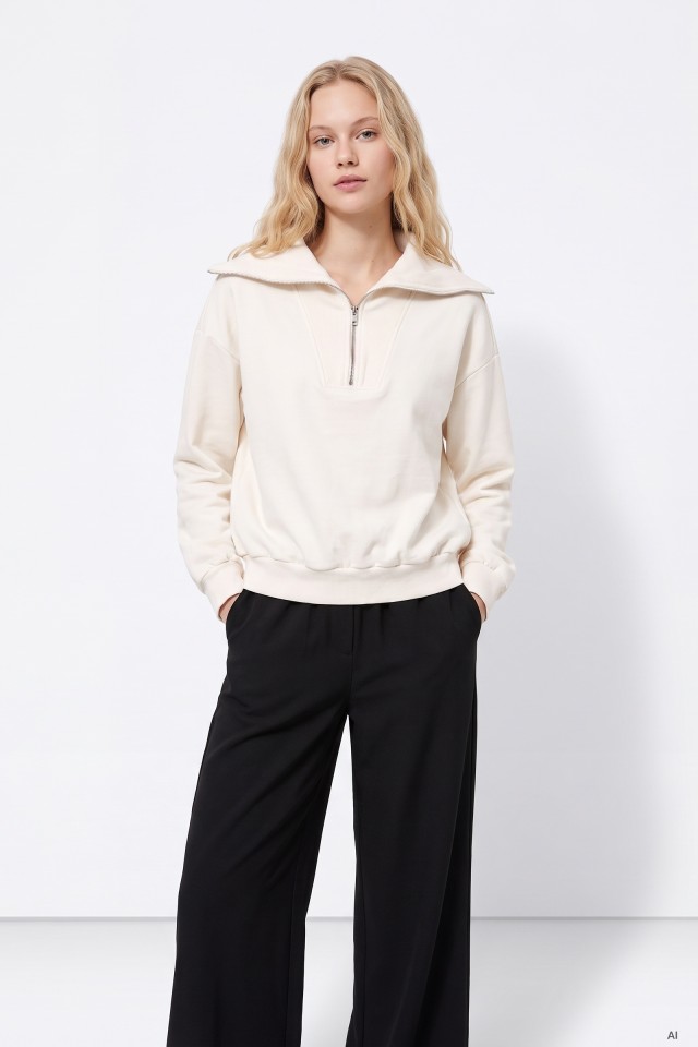 Beige Relaxed Sweatshirt