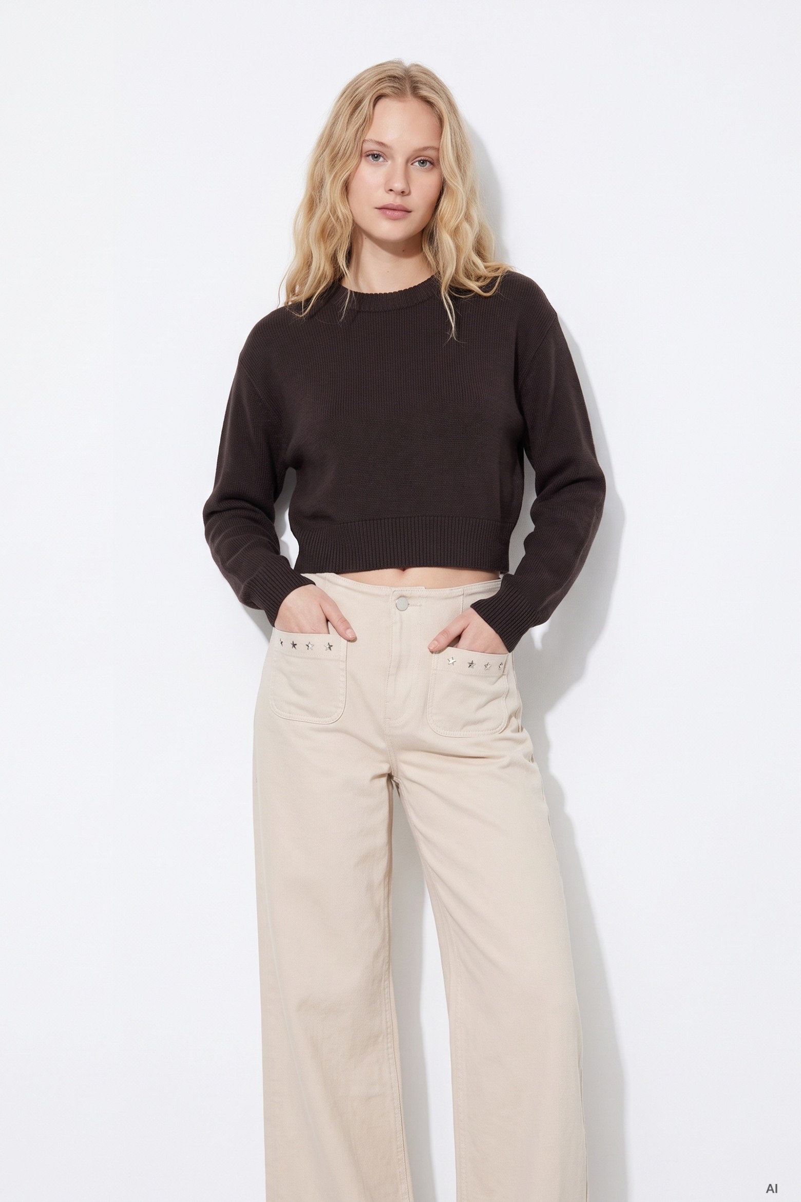 Dark Brown Crop Sweater