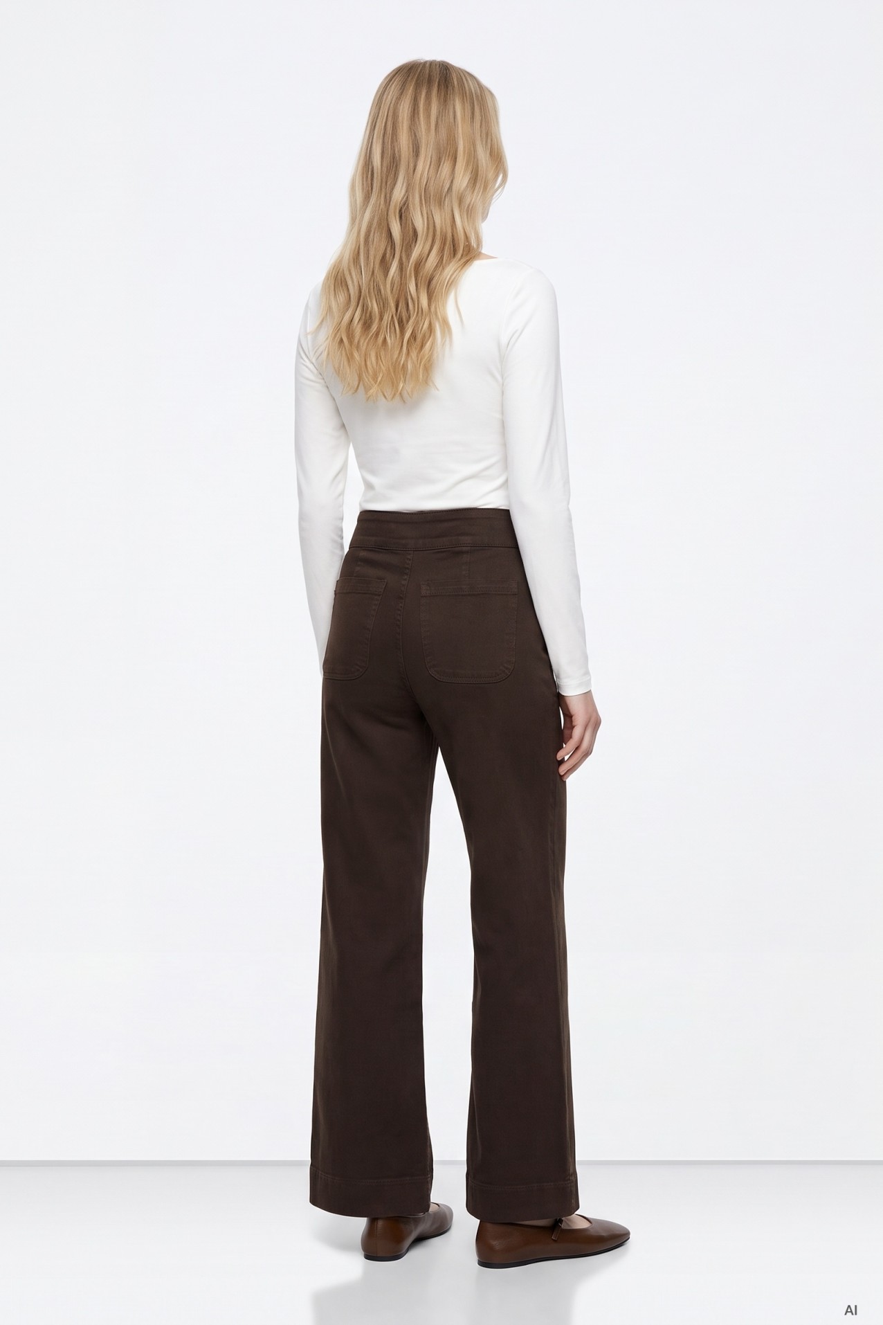 Wide Leg Brown Jeans