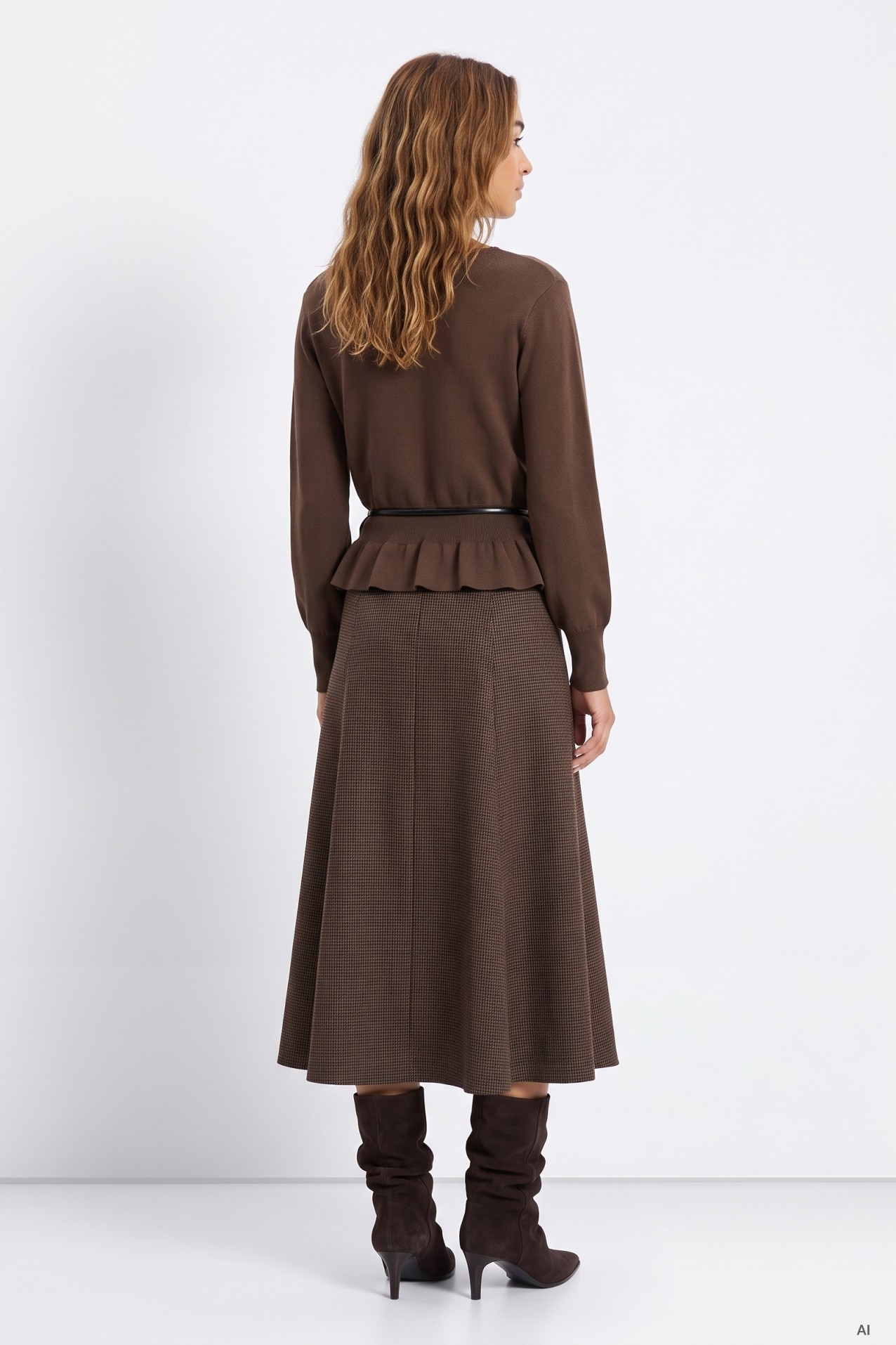 Midi Beige Skirt Casual
