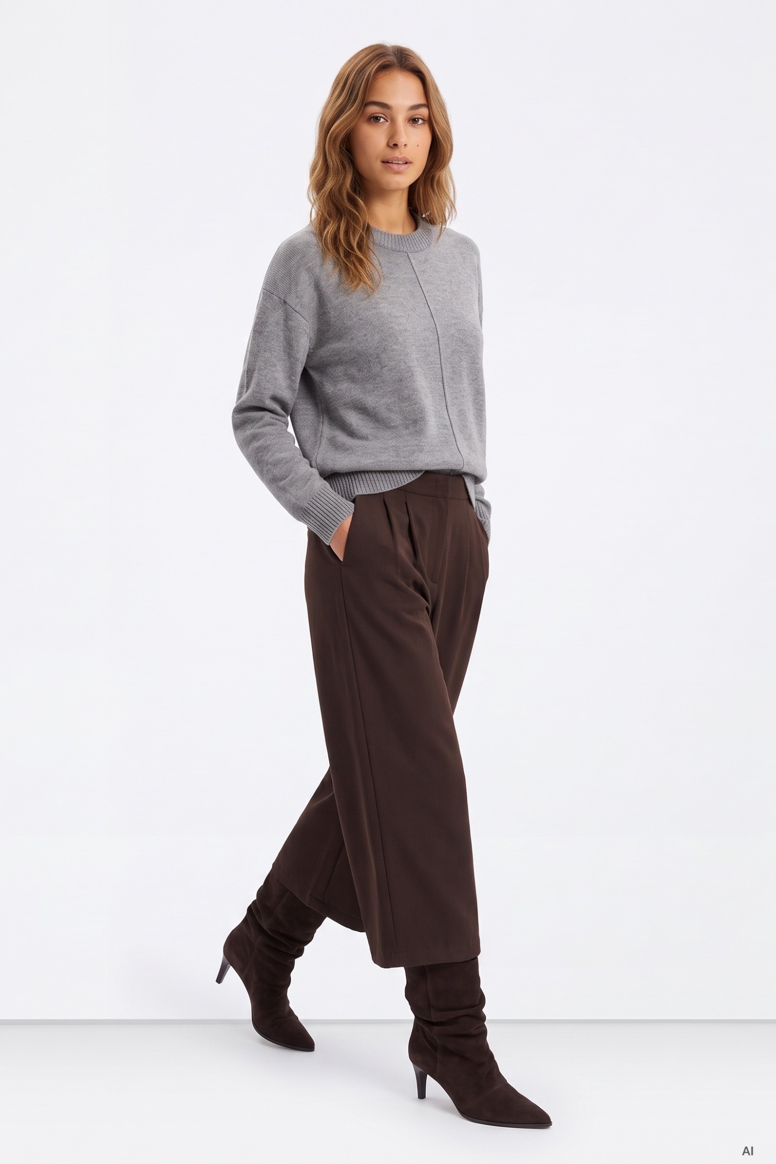 Chocolate Wide Leg Trousers