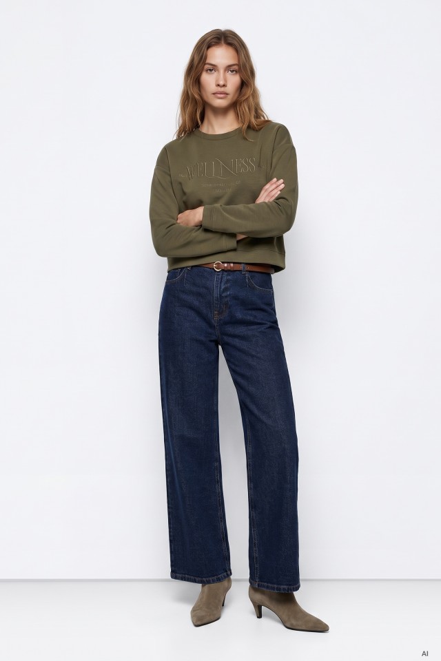 Wide Leg Denim Jeans