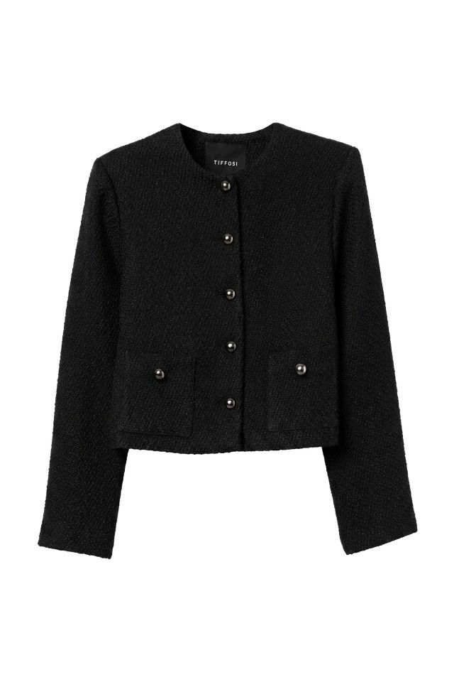 Chaqueta corta negra minimalista Chaqueta corta negra minimalista