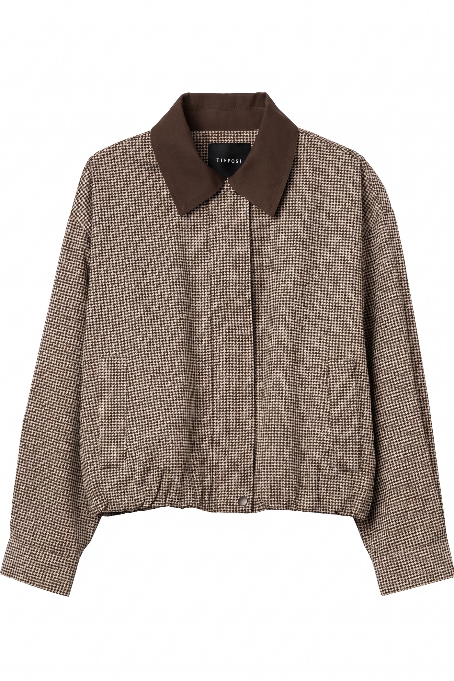 Brown Cropped Casual Jacket