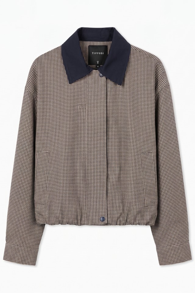 Checked blue collar jacket Checked blue collar jacket