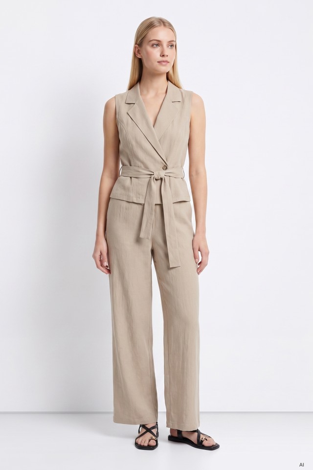 Mono beige sin mangas