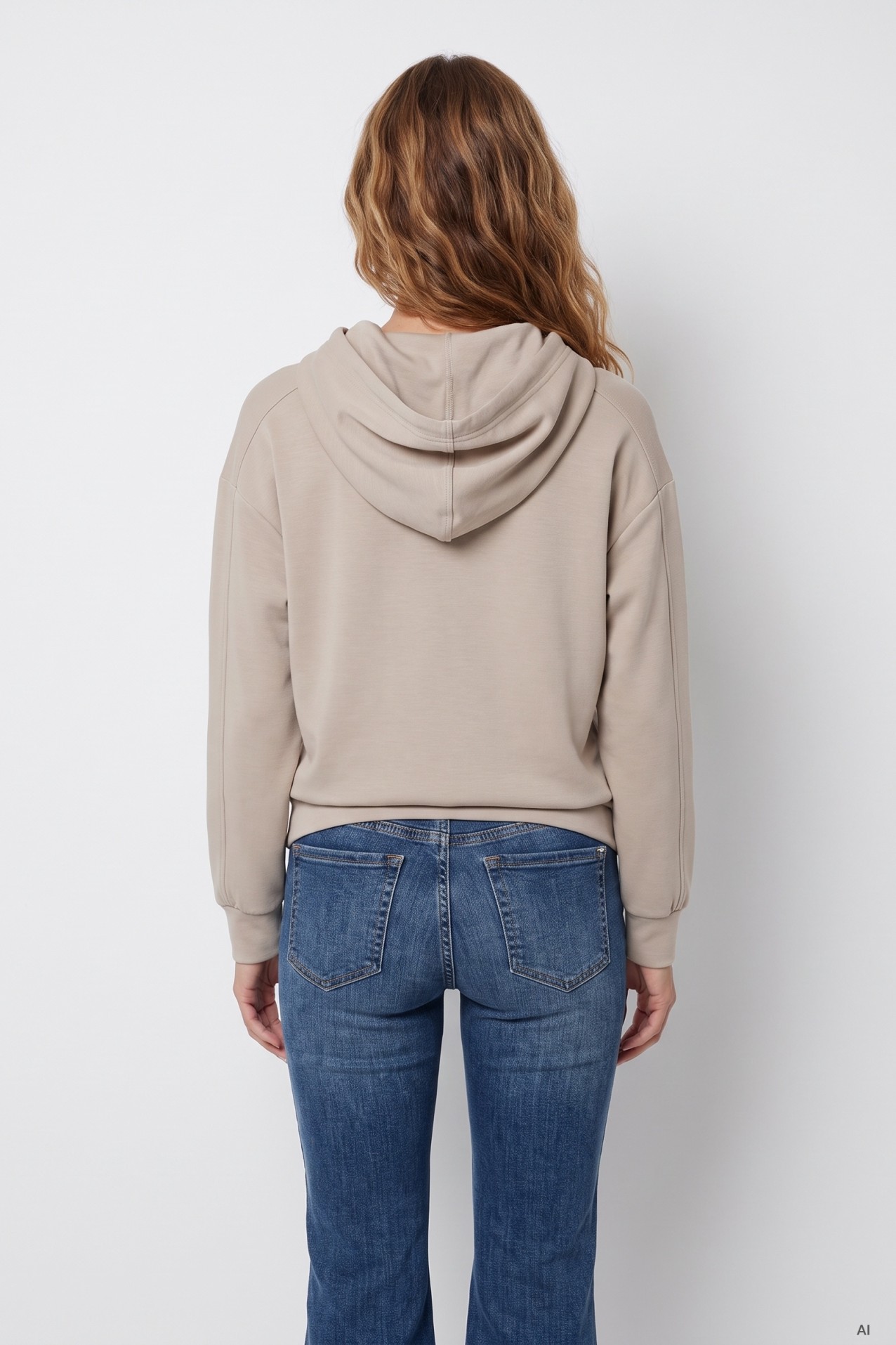Sweatshirt bege com capuz