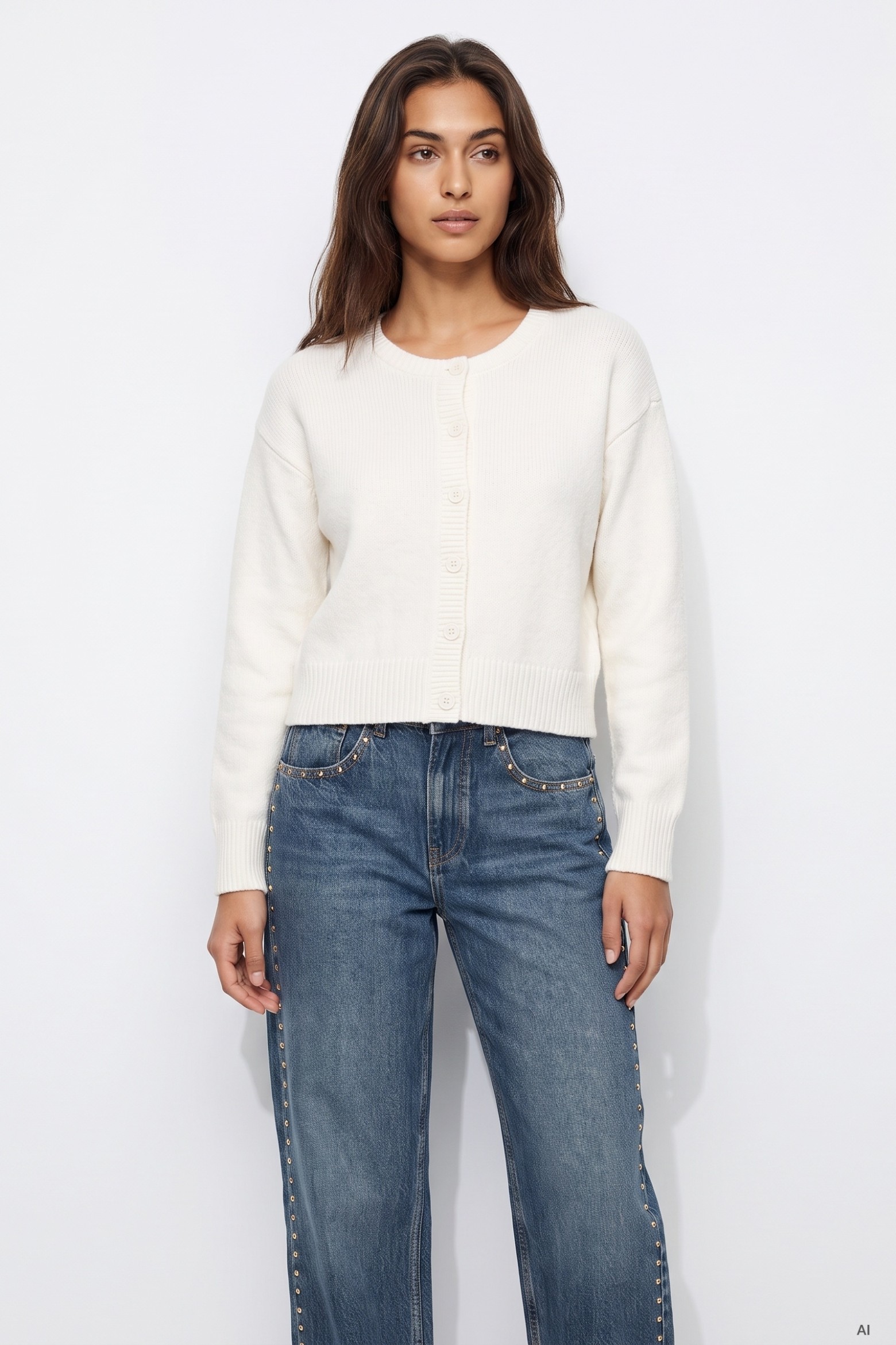 Cropped Cream Cardigan