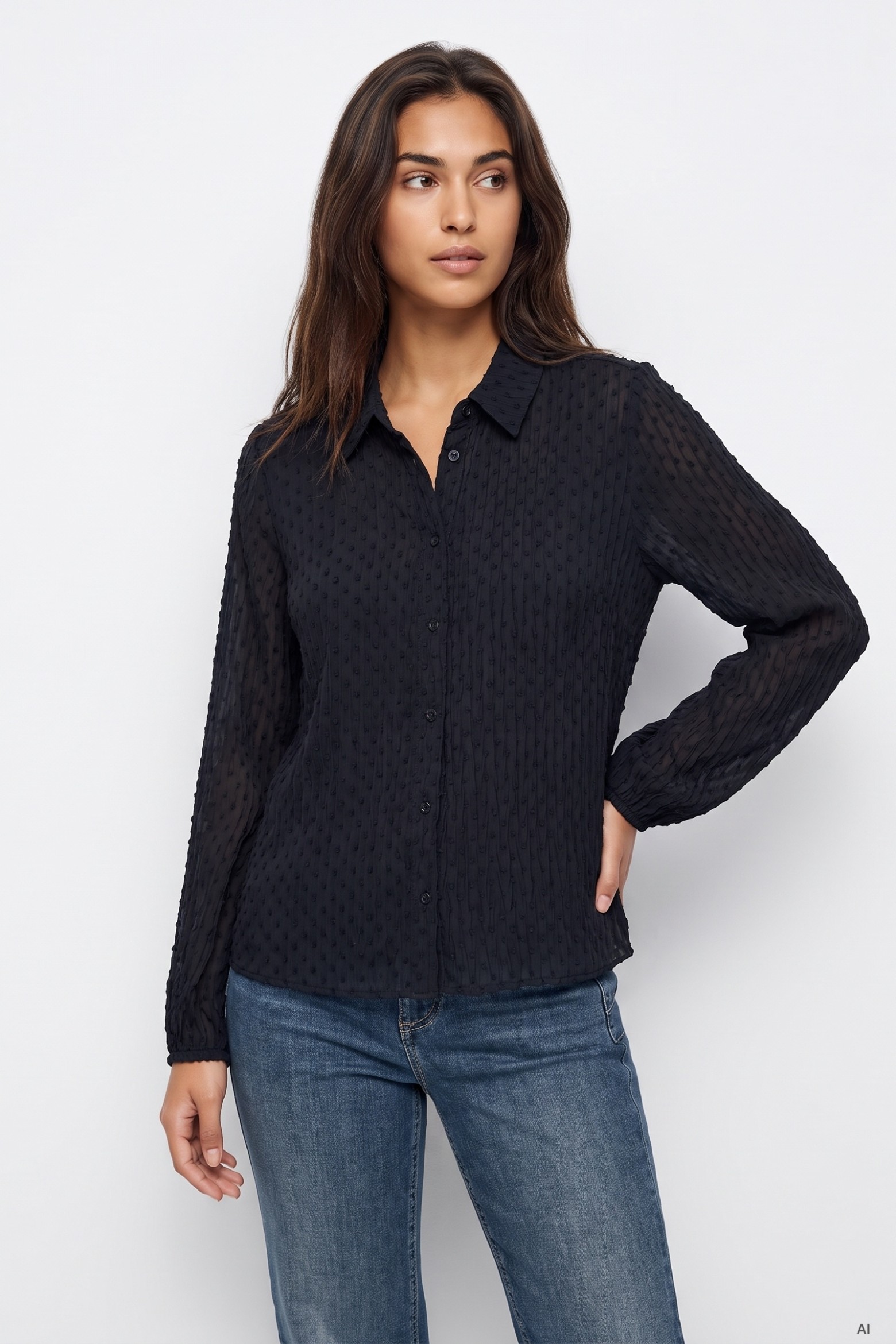Camisa Manga Larga Azul