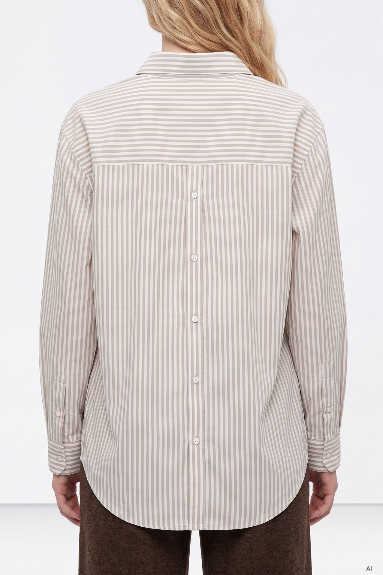 Camisa beige de rayas