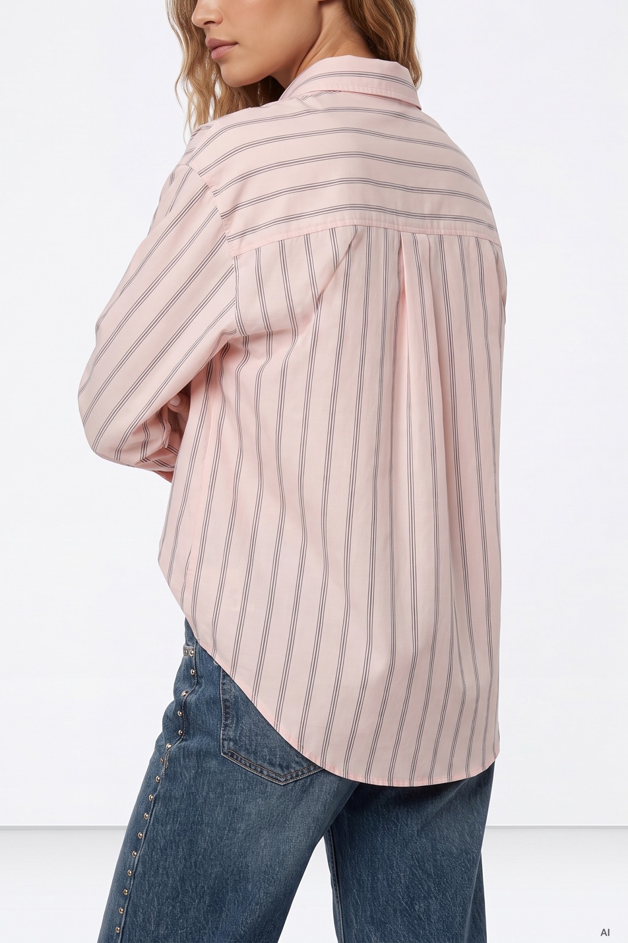 Camisa rosa de rayas