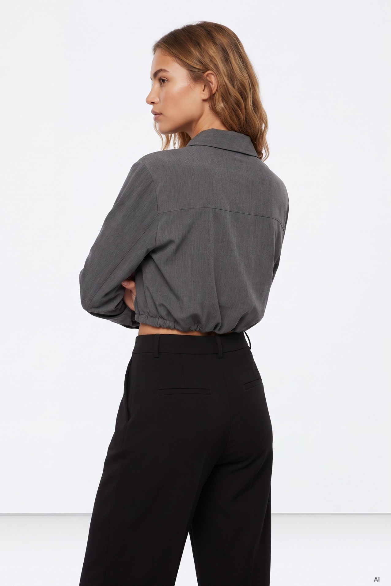 Camisa Manga Larga Gris melange