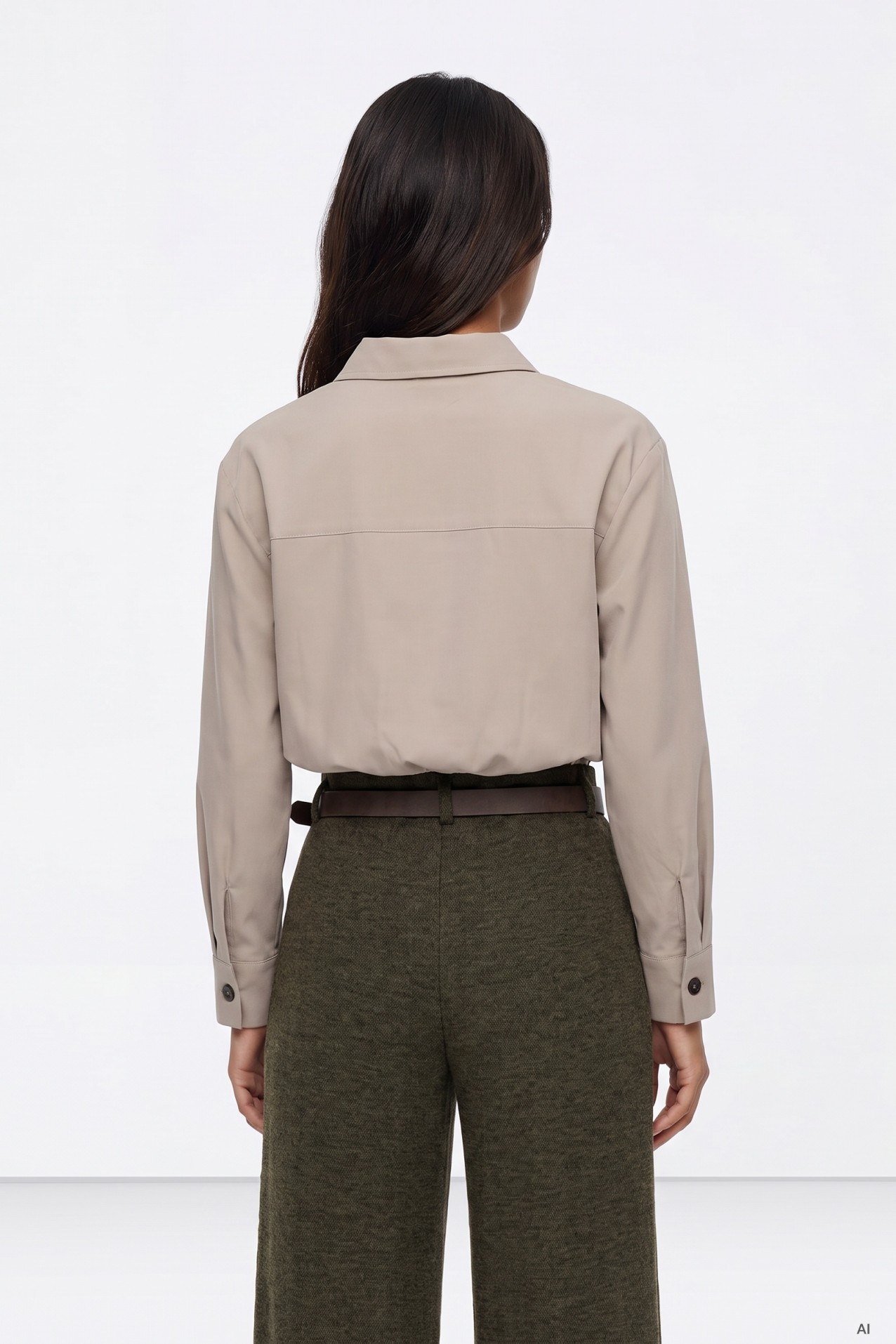 Camisa Manga Larga Beige