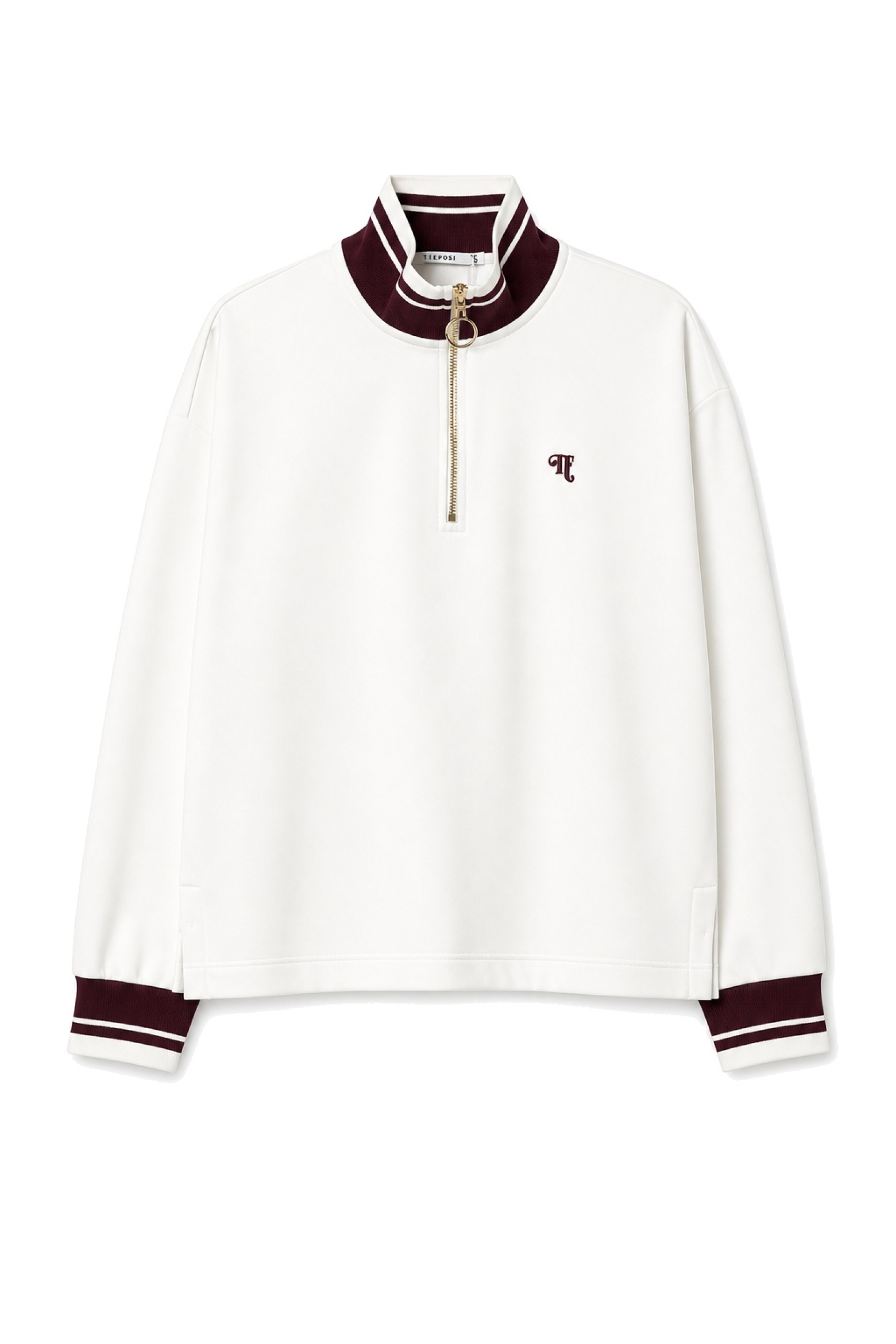 Ecru Half-Zip Sweatshirt