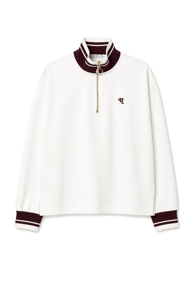 Ecru Half-Zip Sweatshirt Ecru Half-Zip Sweatshirt