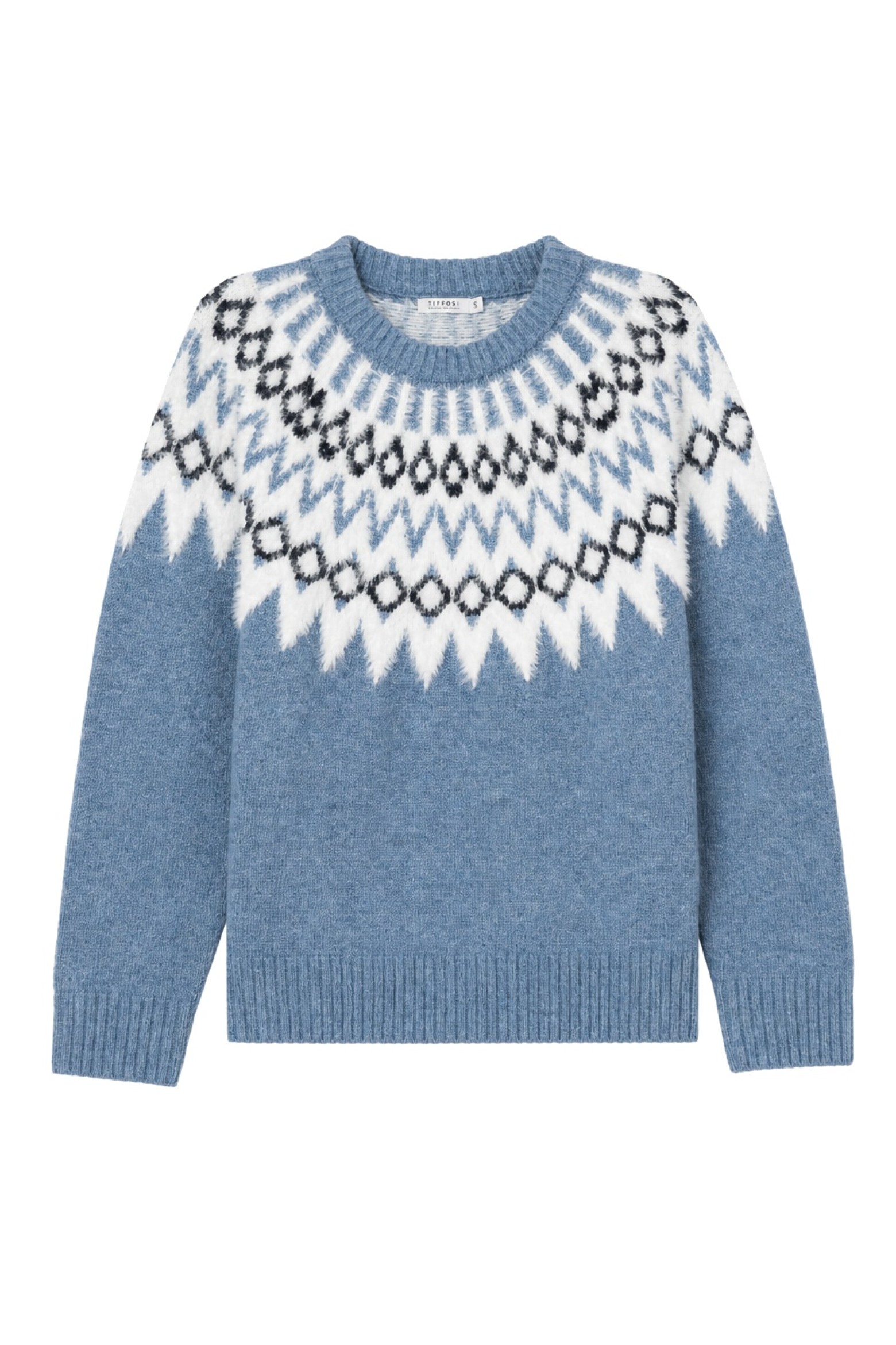Blue Geometric Sweater