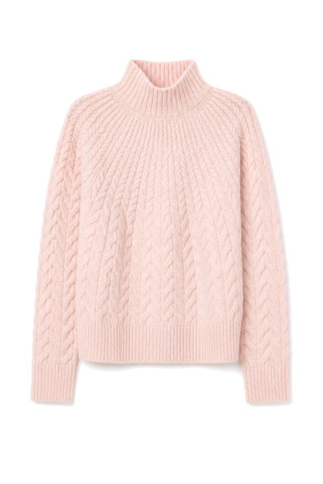 Camisola rosa trenzada Camisola rosa trenzada