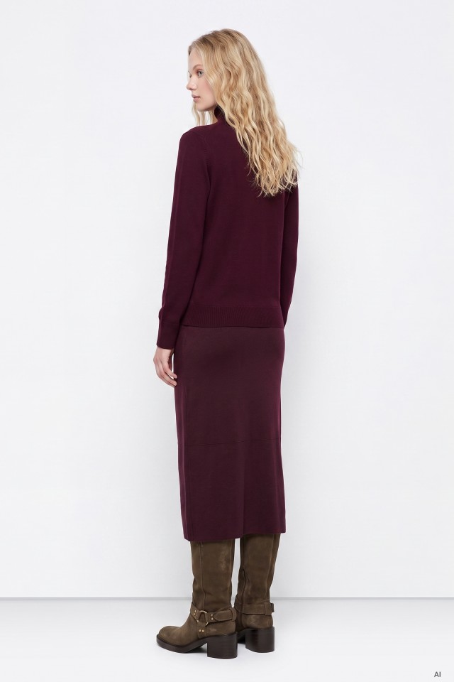 Burgundy Midi Skirt Burgundy Midi Skirt
