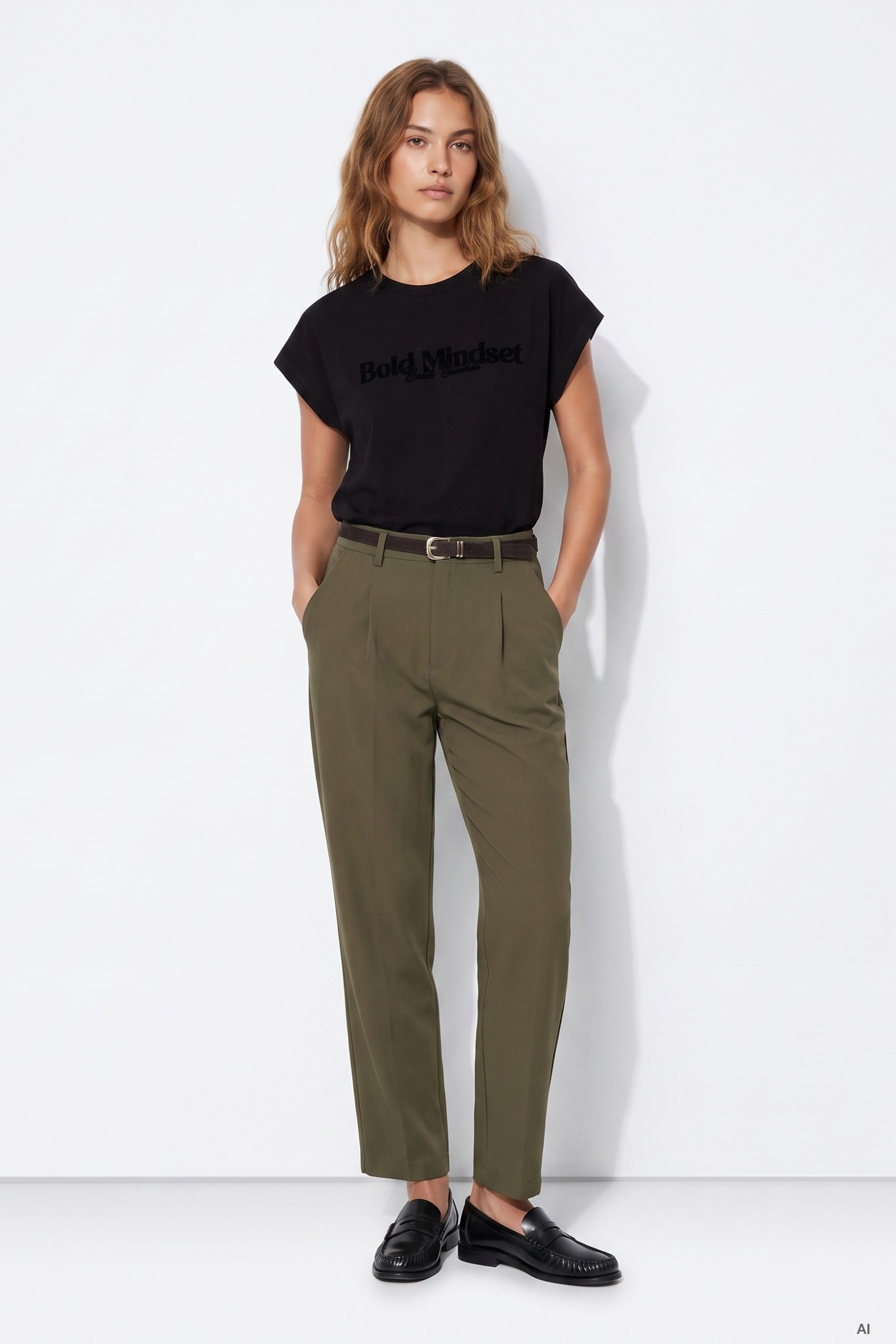 Green High Waist Trousers