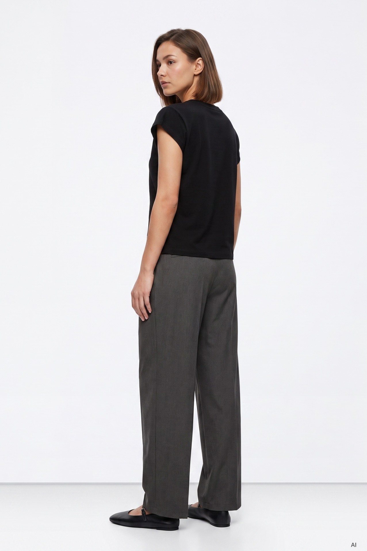 Pantal�n gris melange ancho