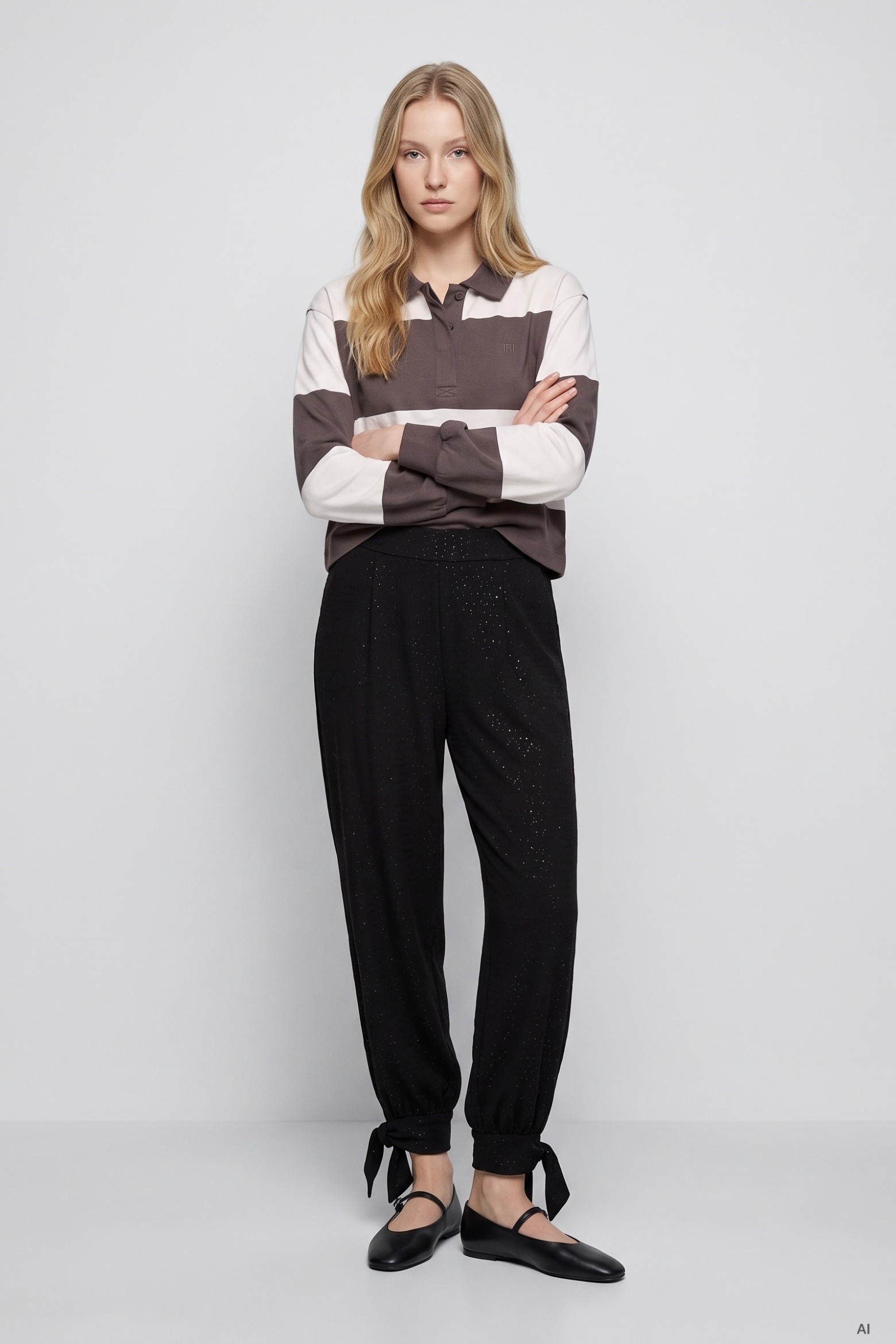 Pantalón negro fit relajado