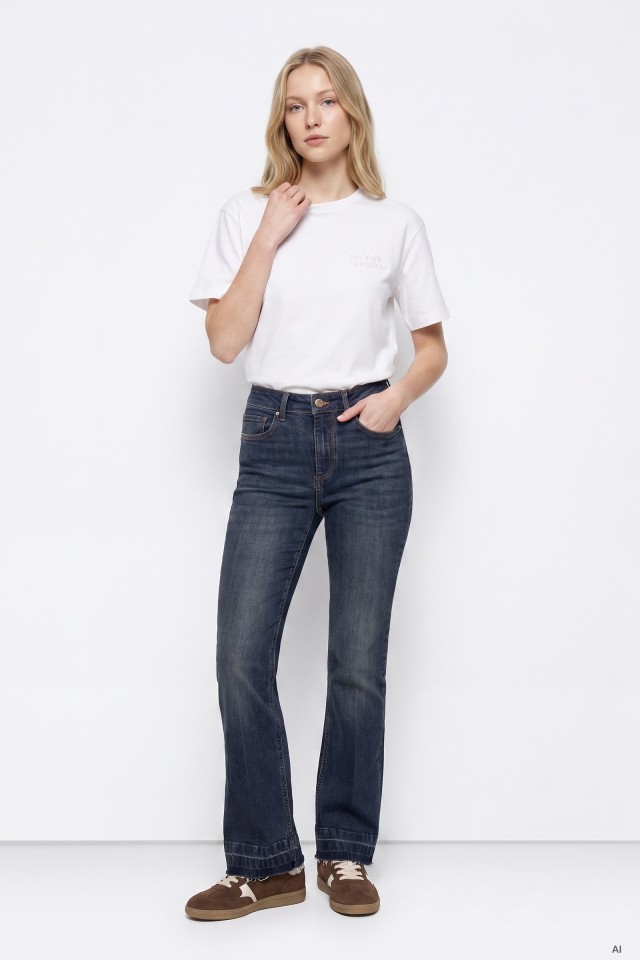 Dark Straight-Leg Jeans