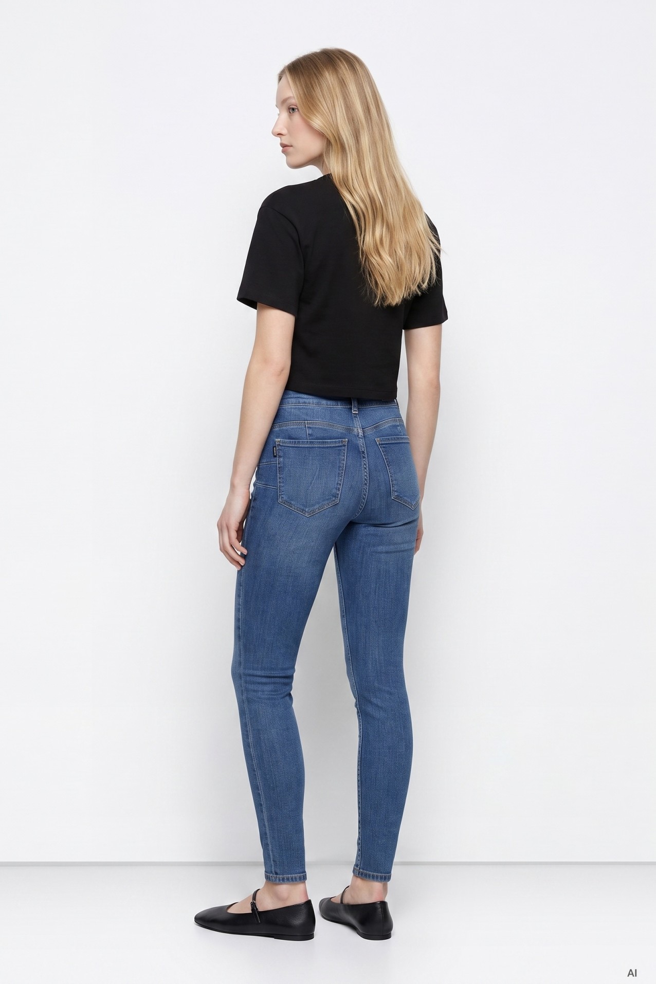 High Waist Slim Jeans