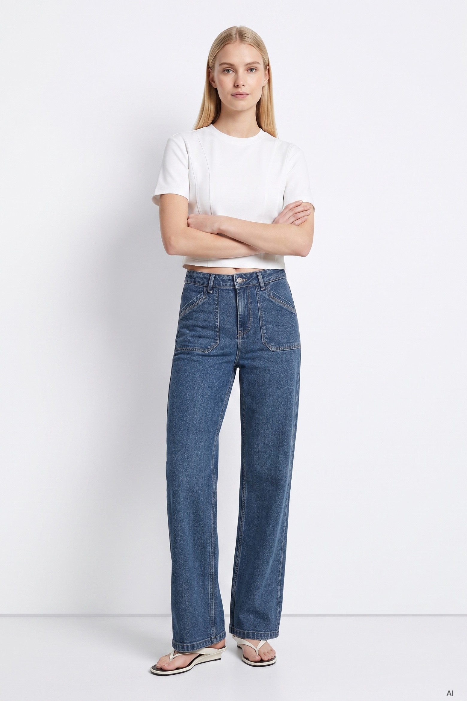 Louise Wide-Leg High Jeans