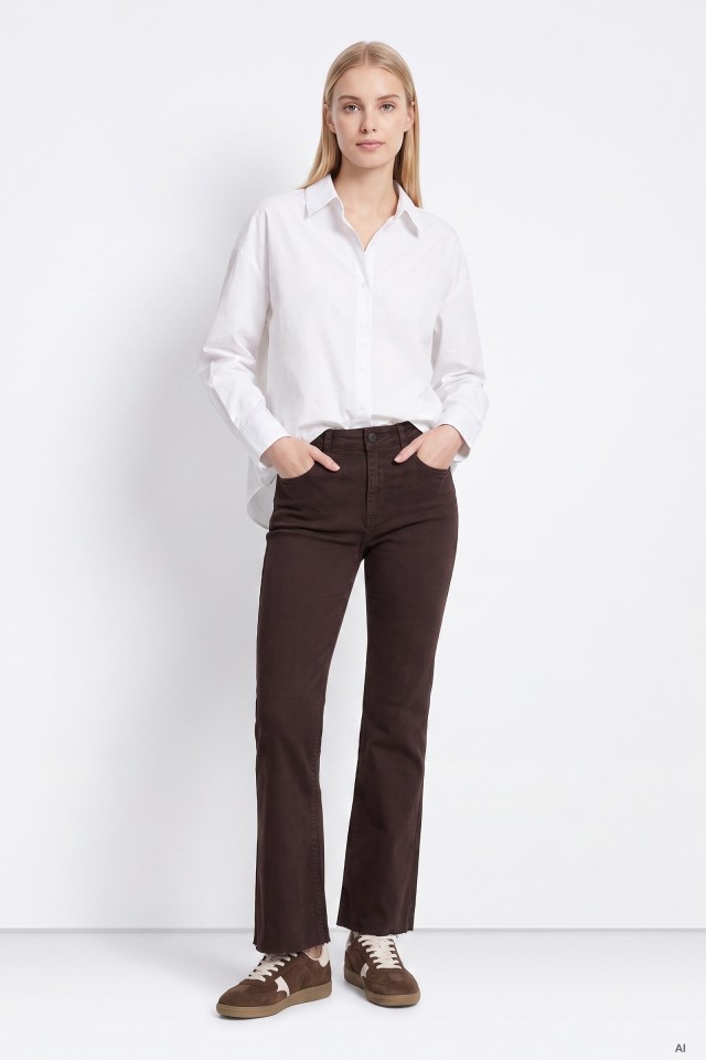 Dark Brown Flare Jeans