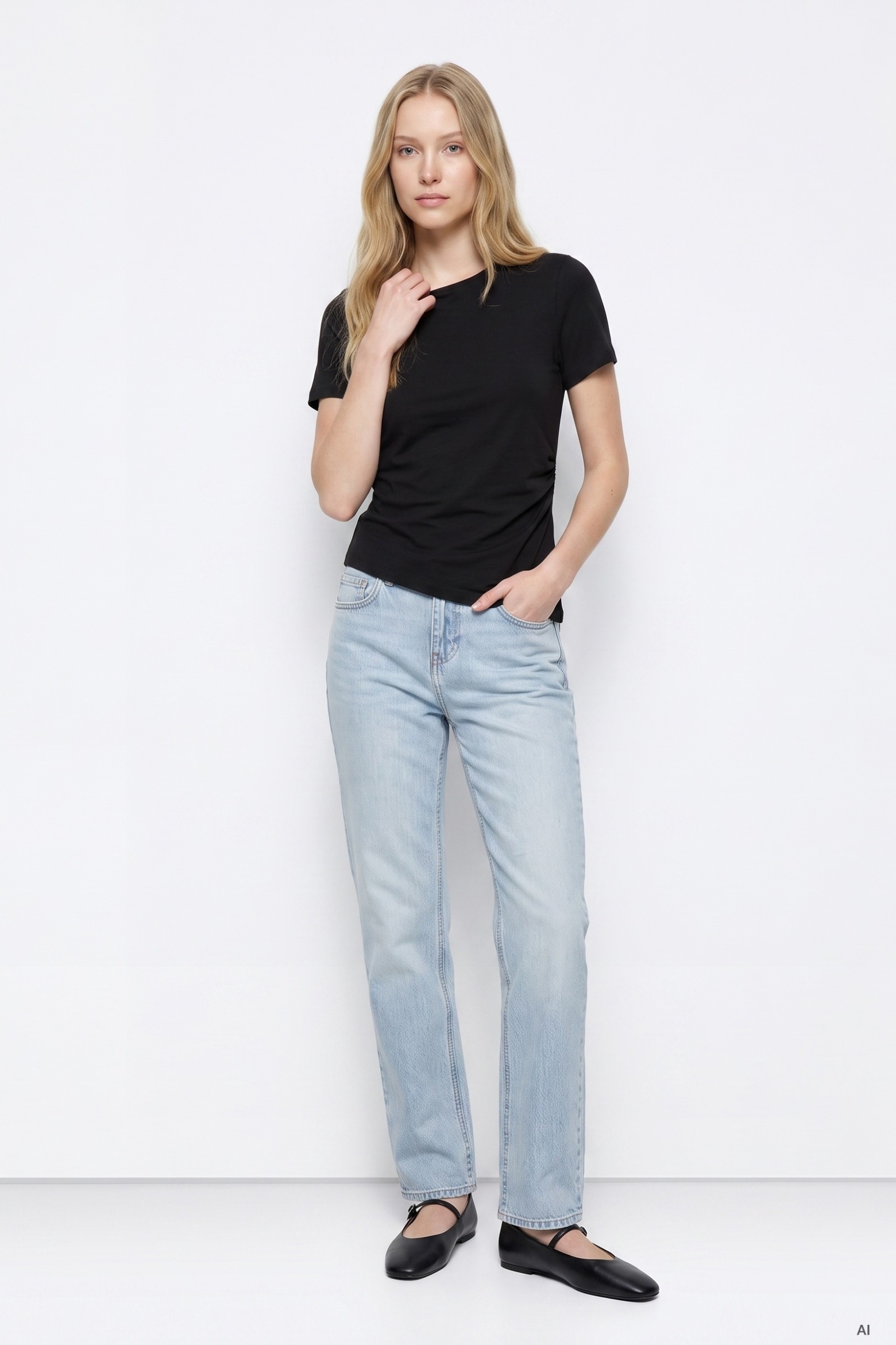 Jeans rectos azul claro