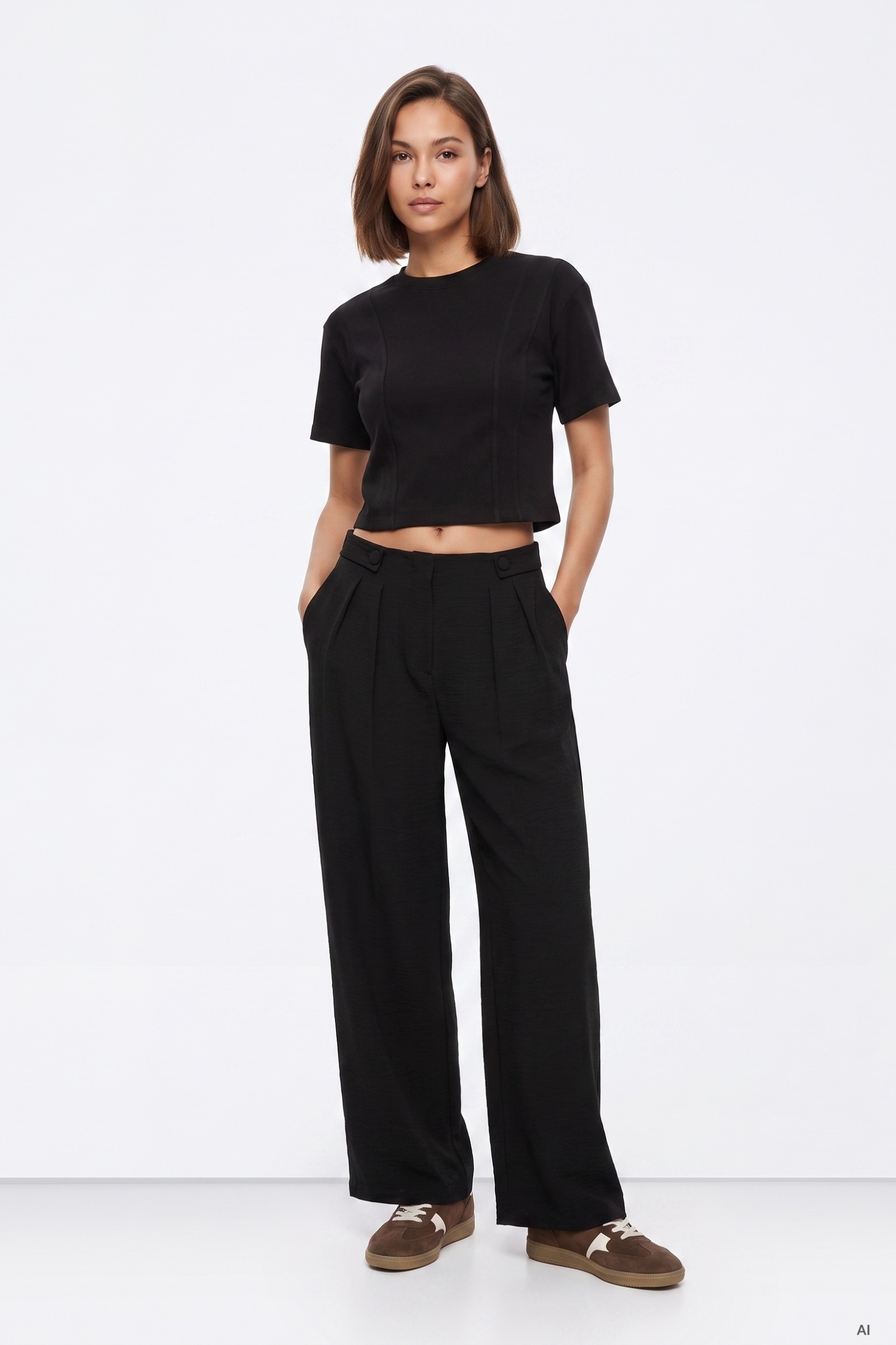 Pantalón ancho negro