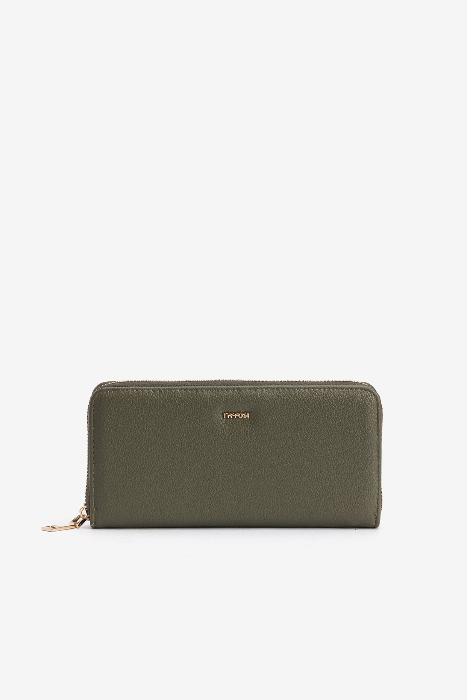 Green Wallet Gold Zip