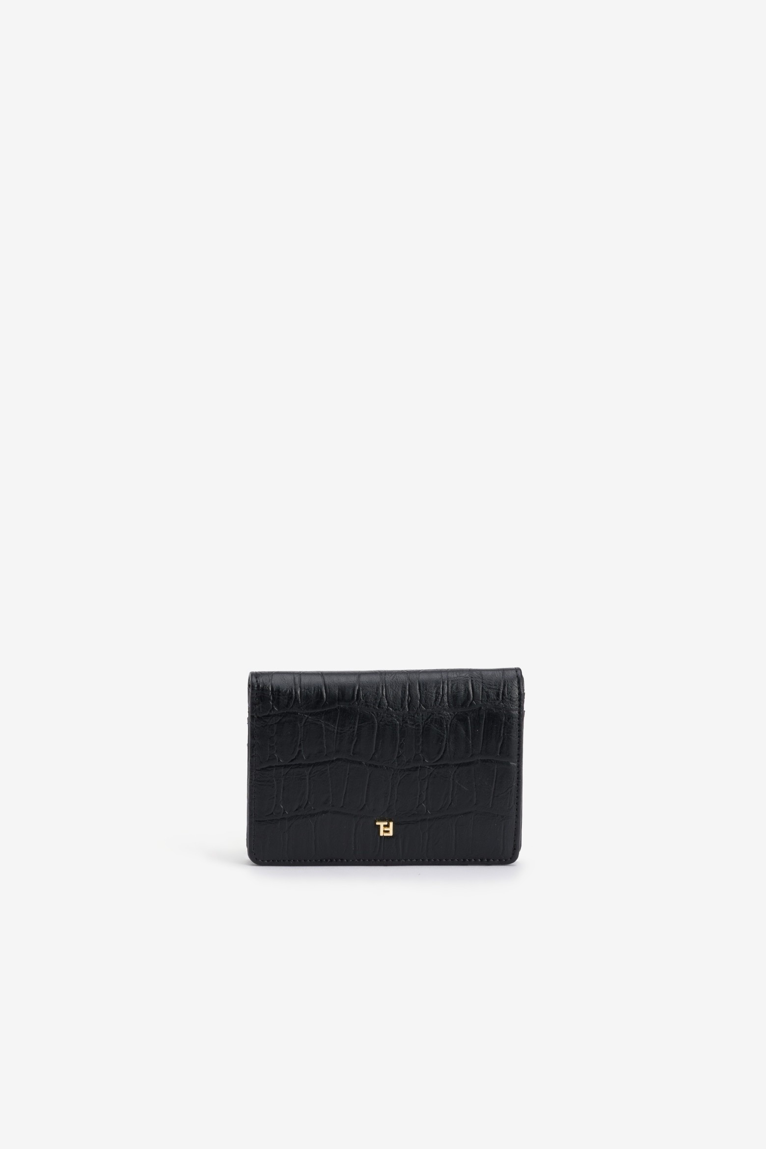 Black Croc-Effect Wallet