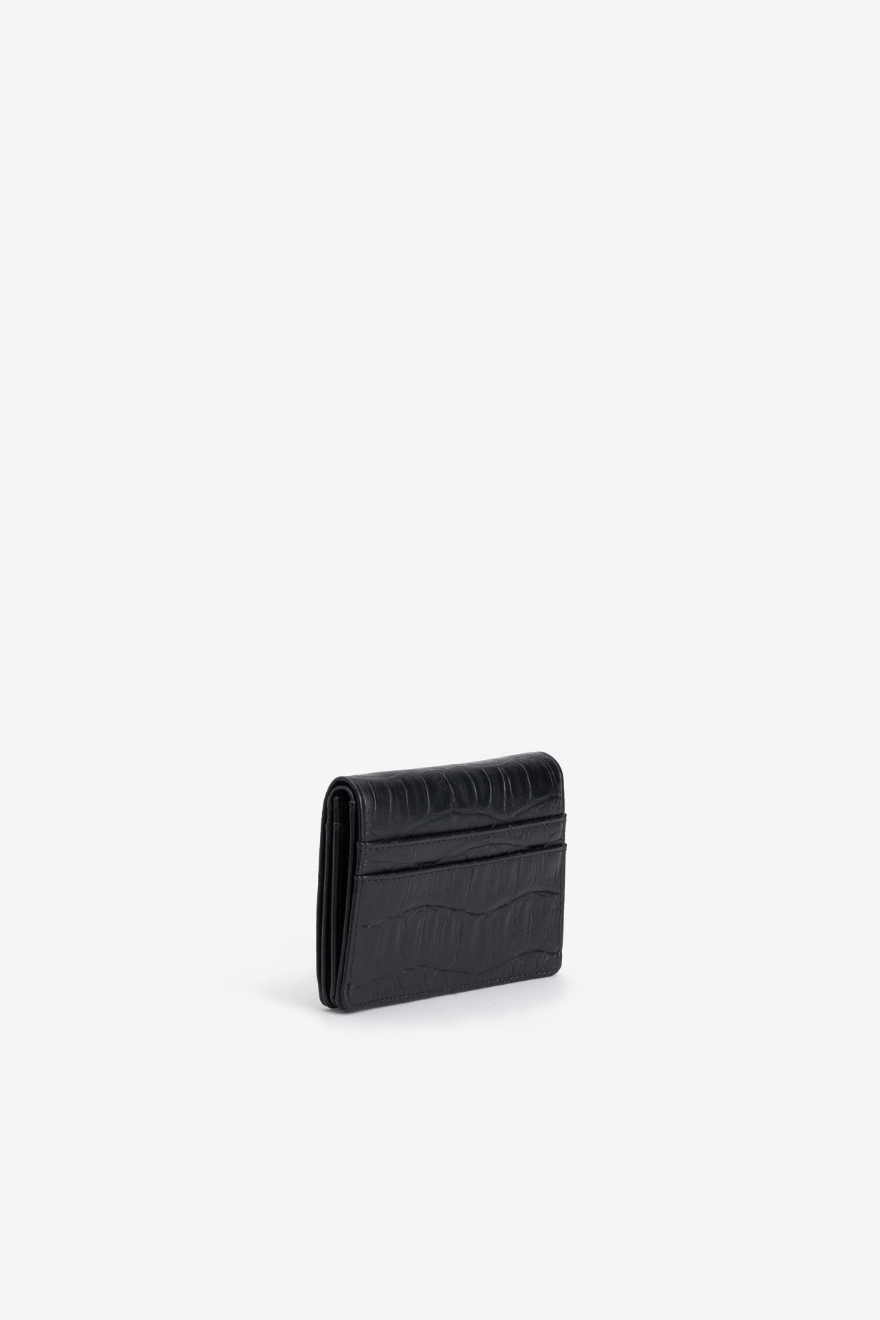Black Croc-Effect Wallet