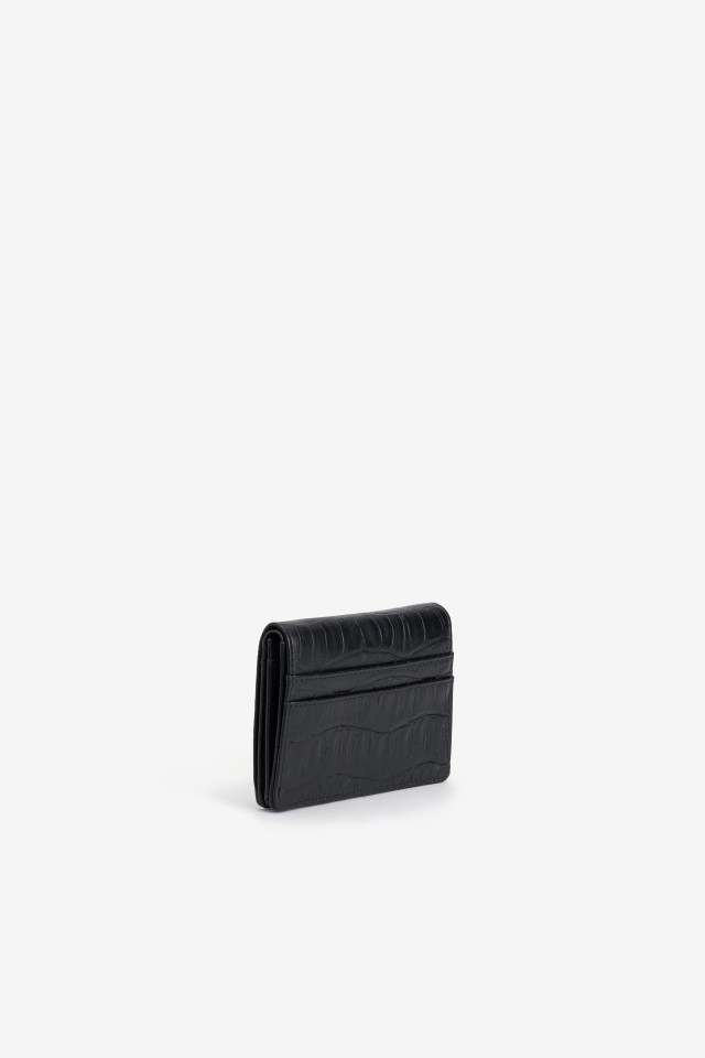 Black Croc-Effect Wallet Black Croc-Effect Wallet