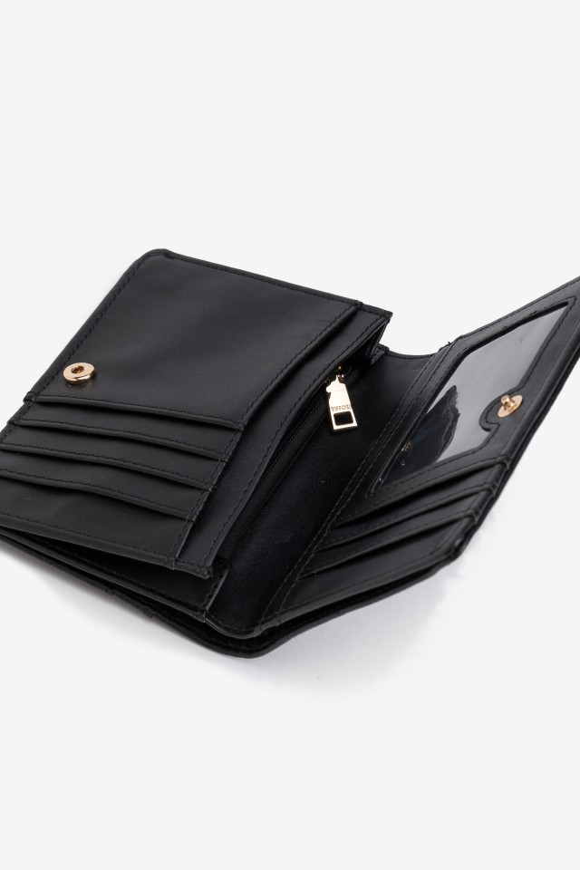 Black Croc-Effect Wallet Black Croc-Effect Wallet